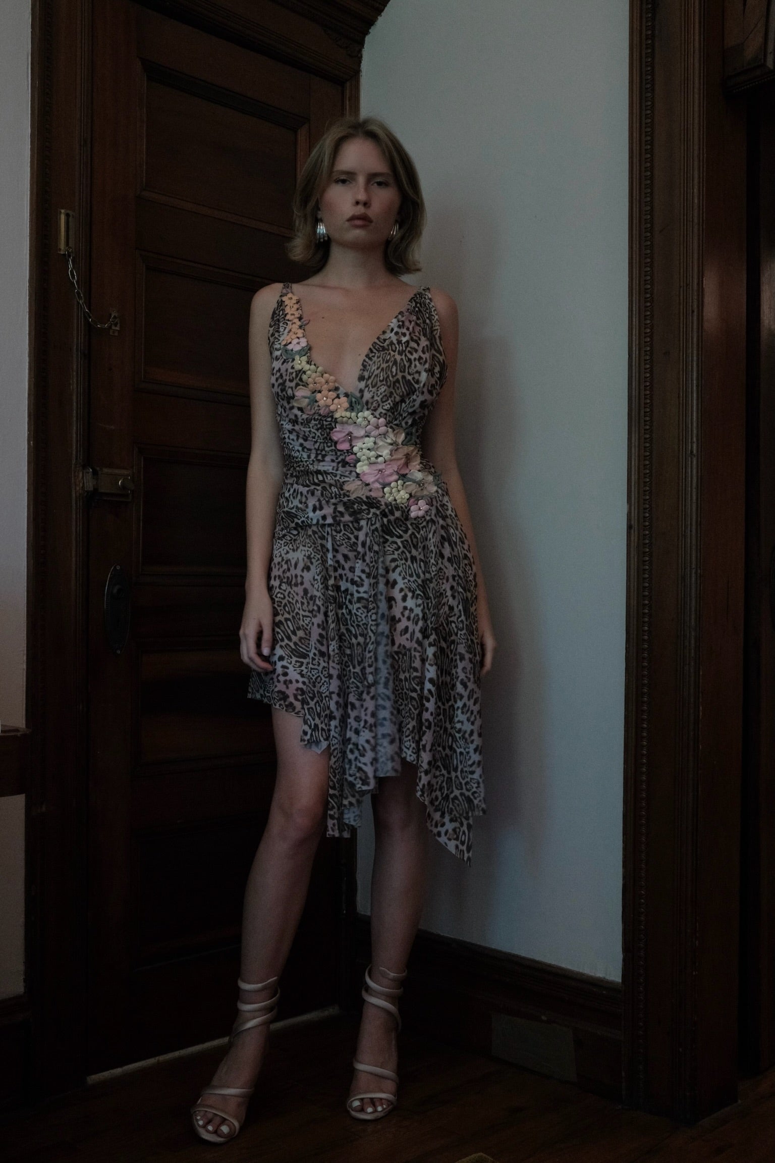 Ema Savahl Couture 2000s Leopard Mini Dress
