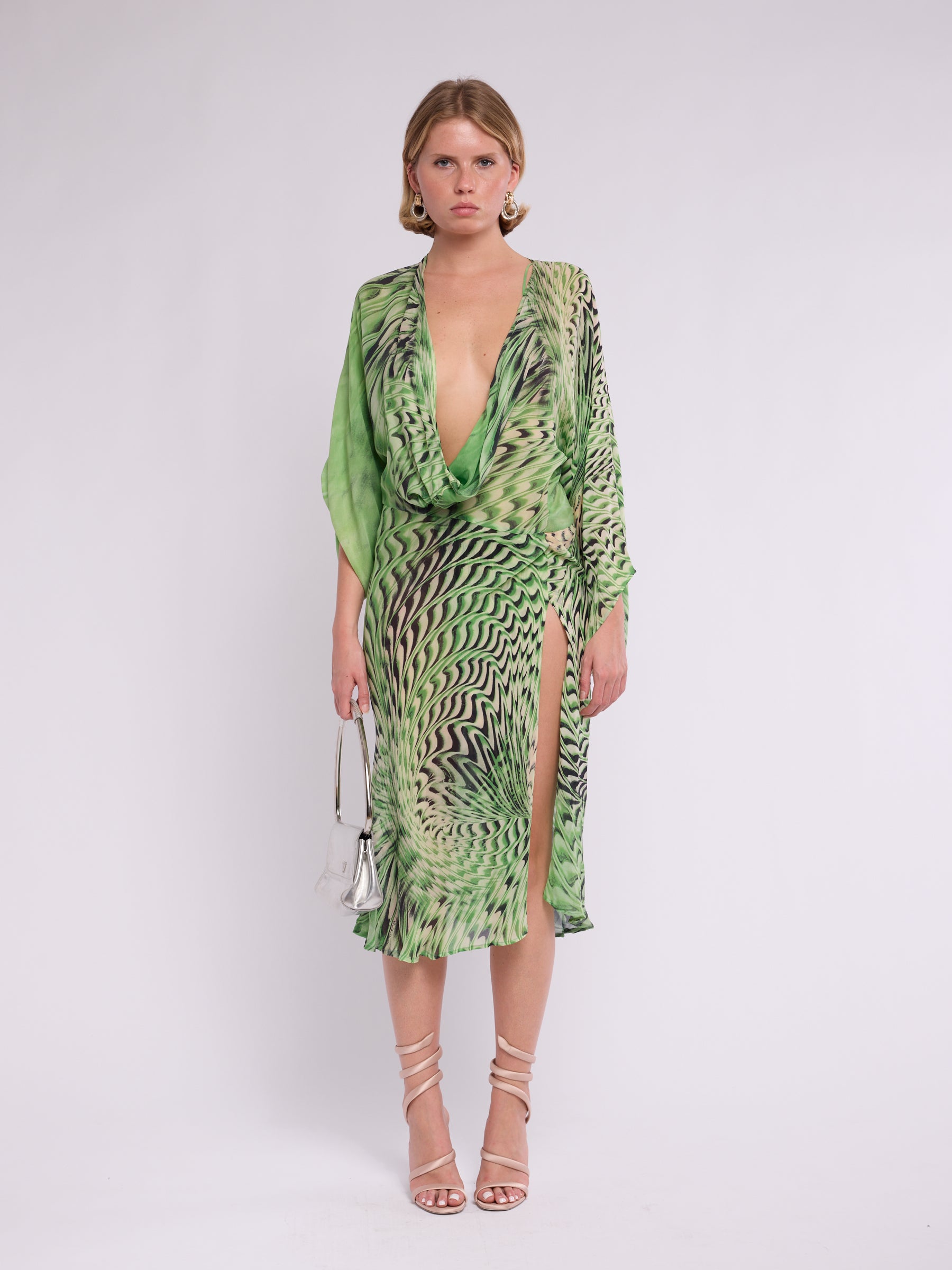 green neon dress Bohemian Floor-Length Prom Dress Neon Green O-Neck Flutter Sleeve Polyester  Tulle with Built-in Bra from Dhgate Urban Sexy Dresses