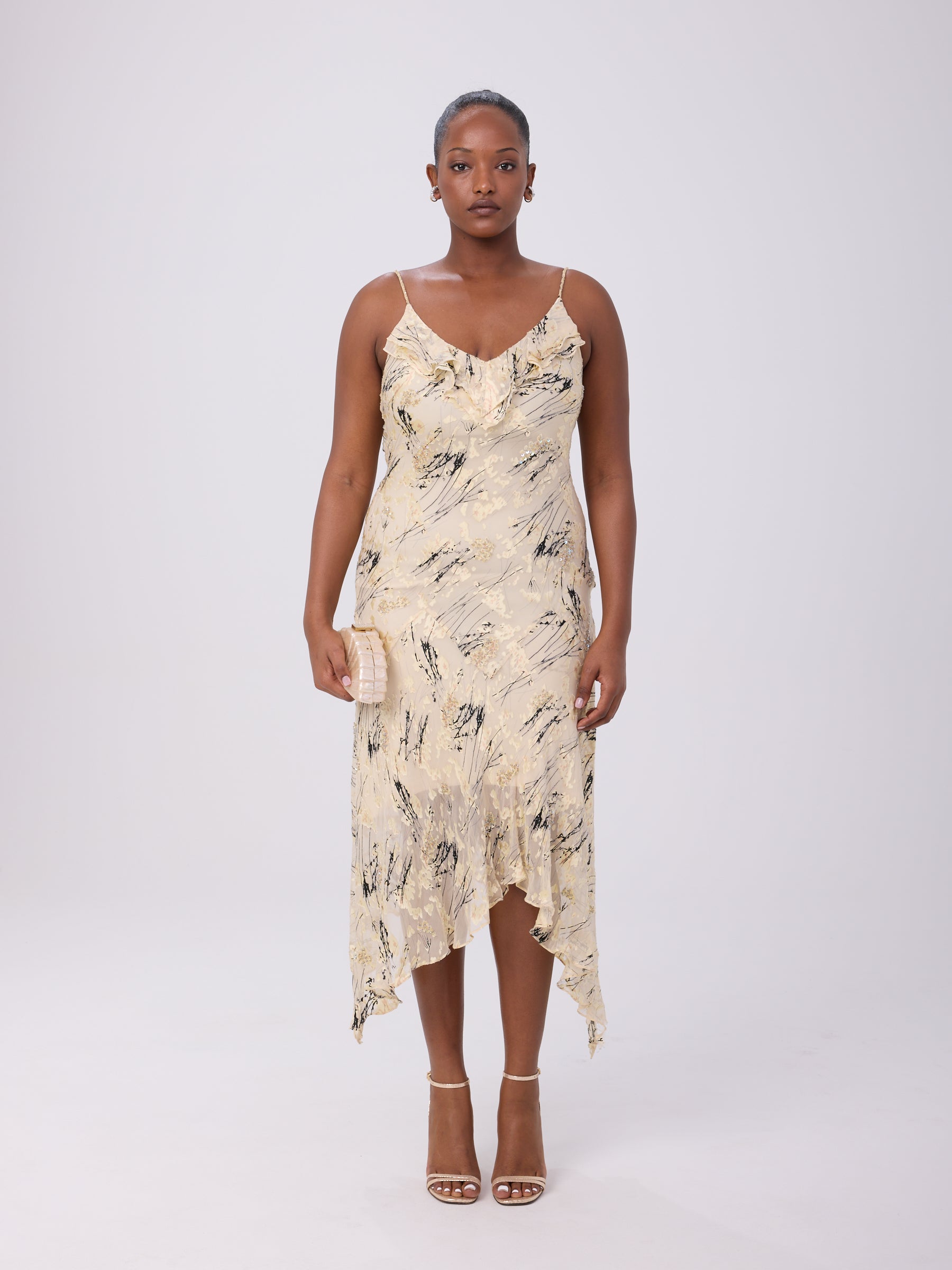 Sue Wong 2000s Ivory Beaded Dress