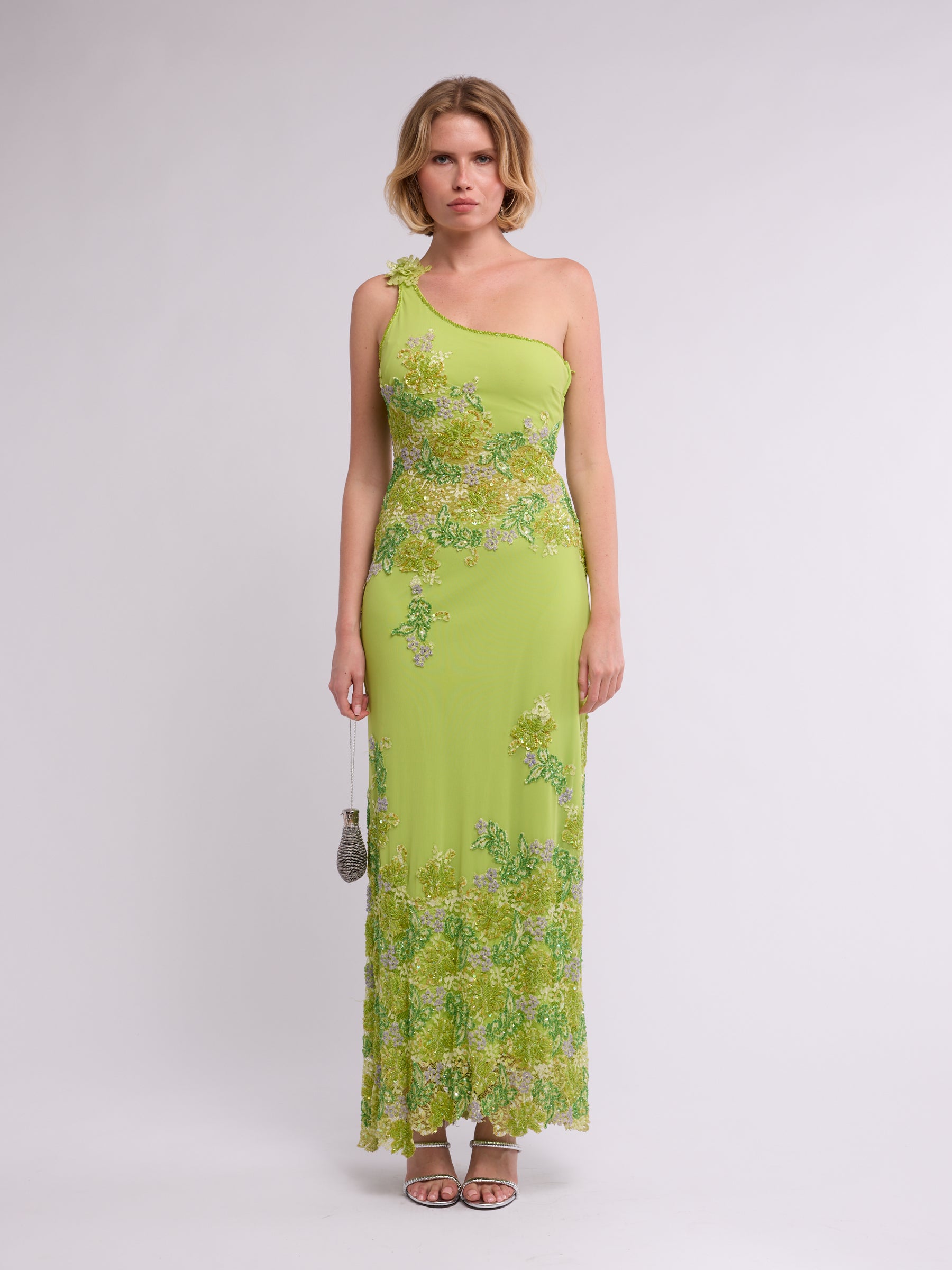 Unsigned 2000s Green Beaded Maxi Dress
