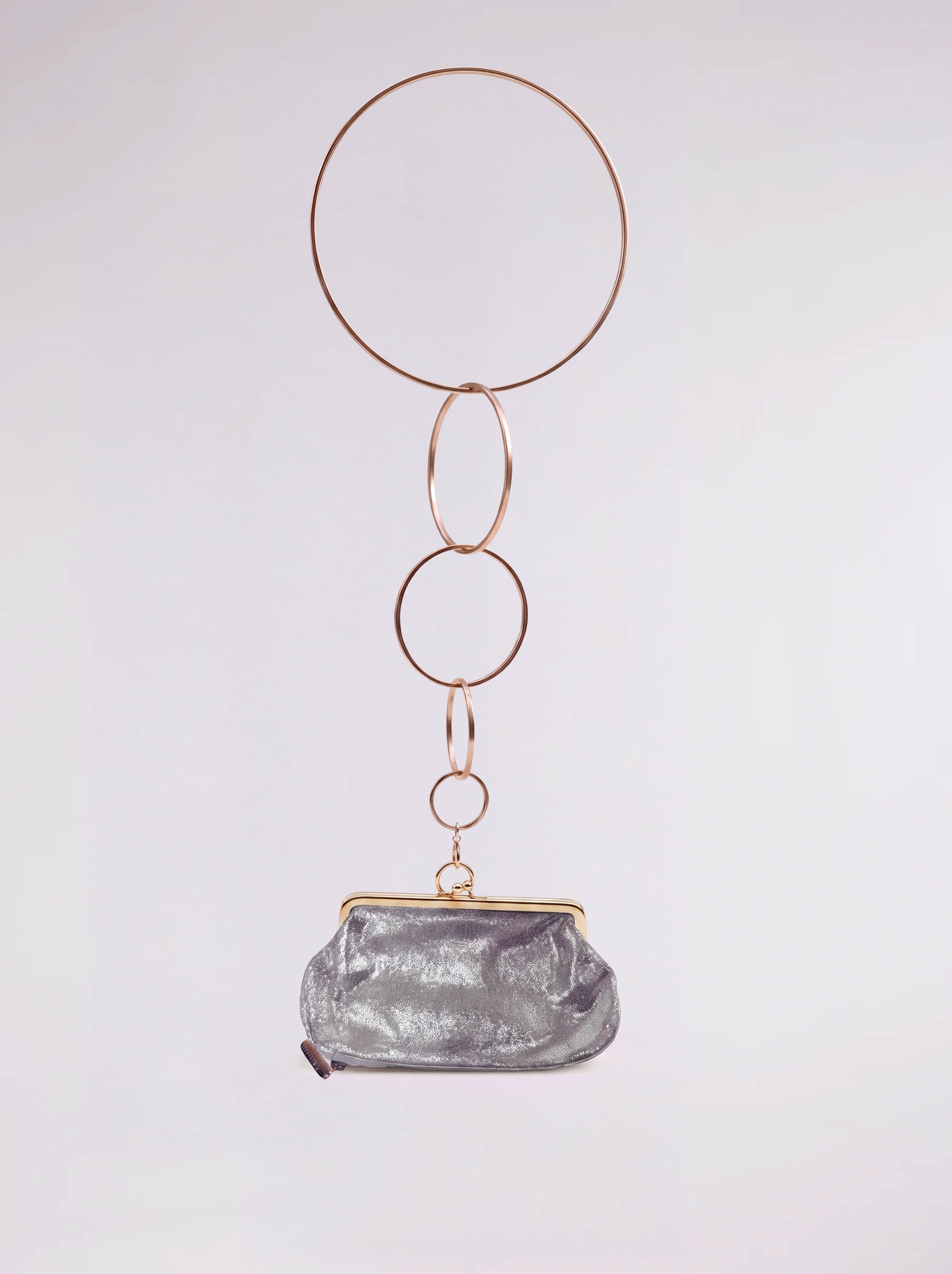 Fendi 2003 Silver and Bronze Ring Clutch
