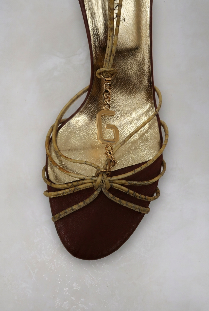 d g 2000s gold strappy heels