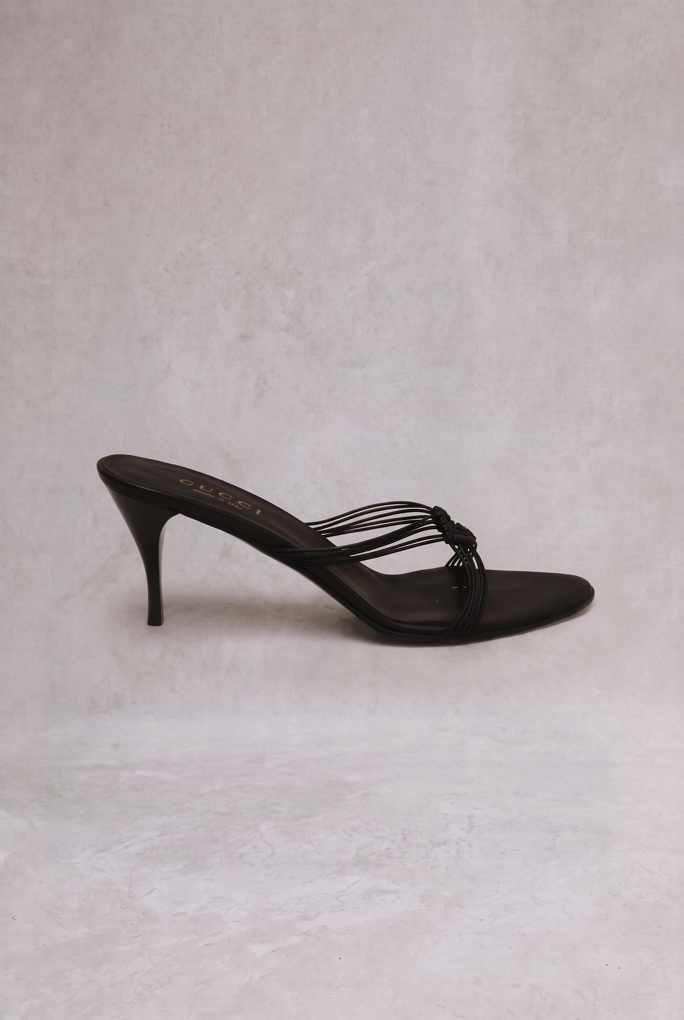 gucci by tom ford 2000s black braided heels