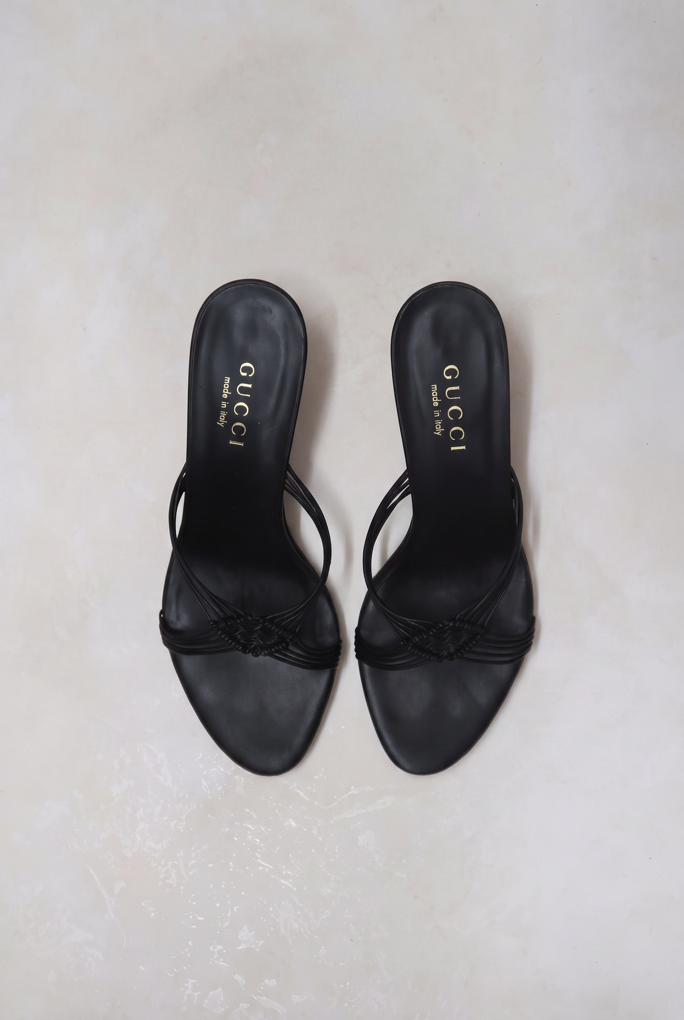 gucci by tom ford 2000s black braided heels