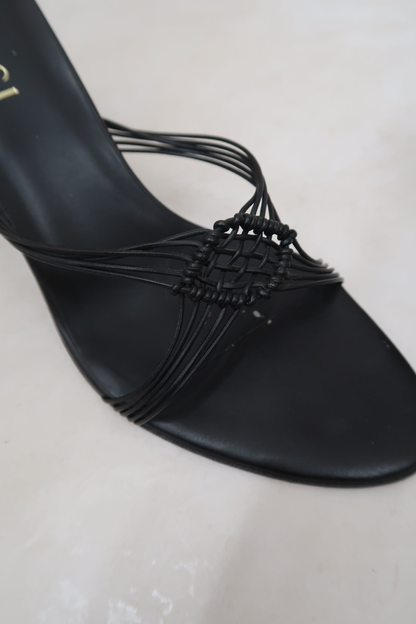 gucci by tom ford 2000s black braided heels
