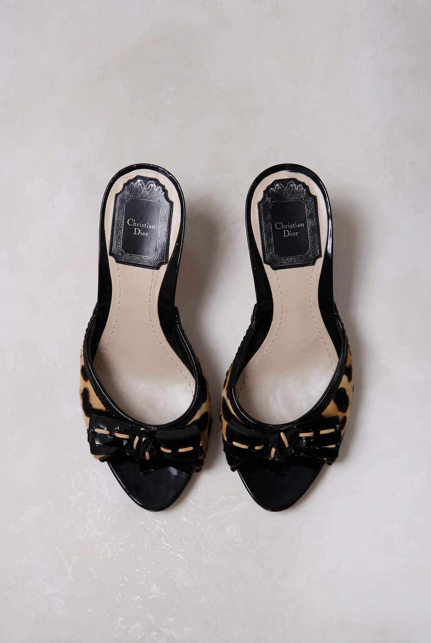 christian dior 2000s leopard heels