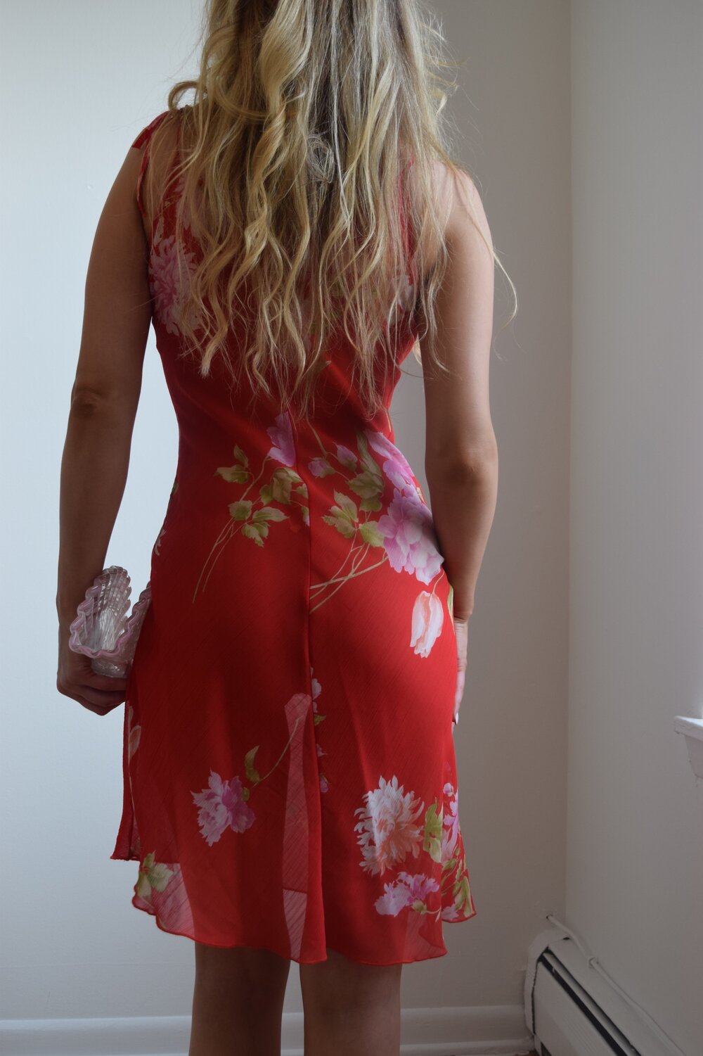 Sheer Benetton Floral Dress (XS)