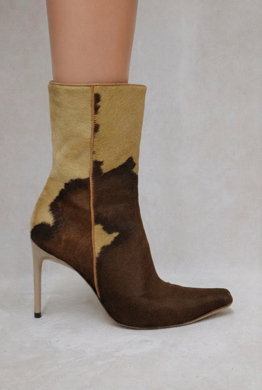 casadei 2000s cowprint boots