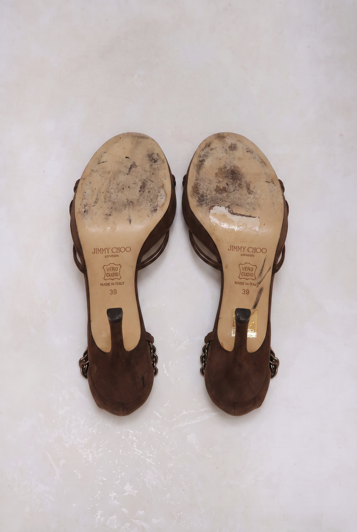 jimmy choo 2000s suede jeweled sandal heels
