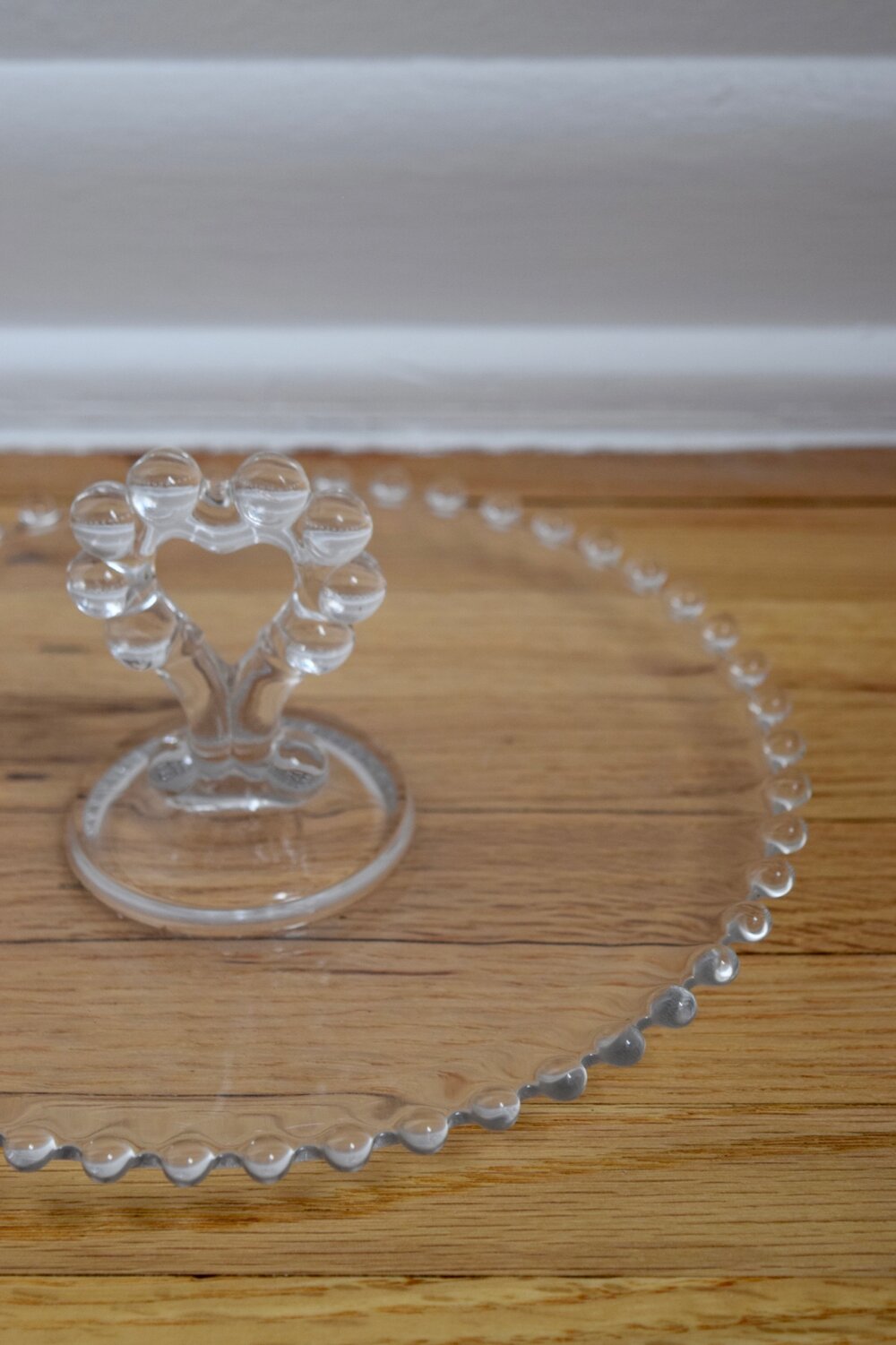 Vintage Glass Heart Bubble Catchall