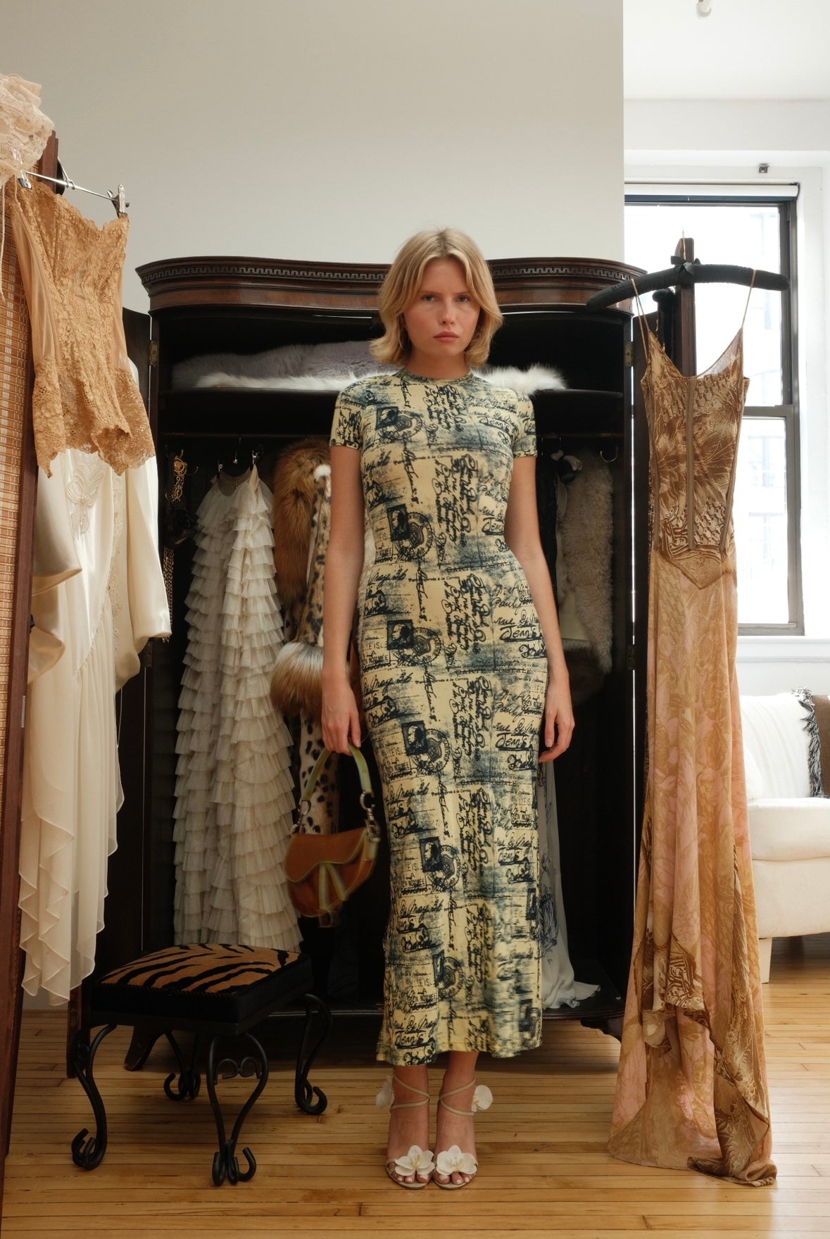 Jean Paul Gaultier 1998 Calligraphy Maxi Dress