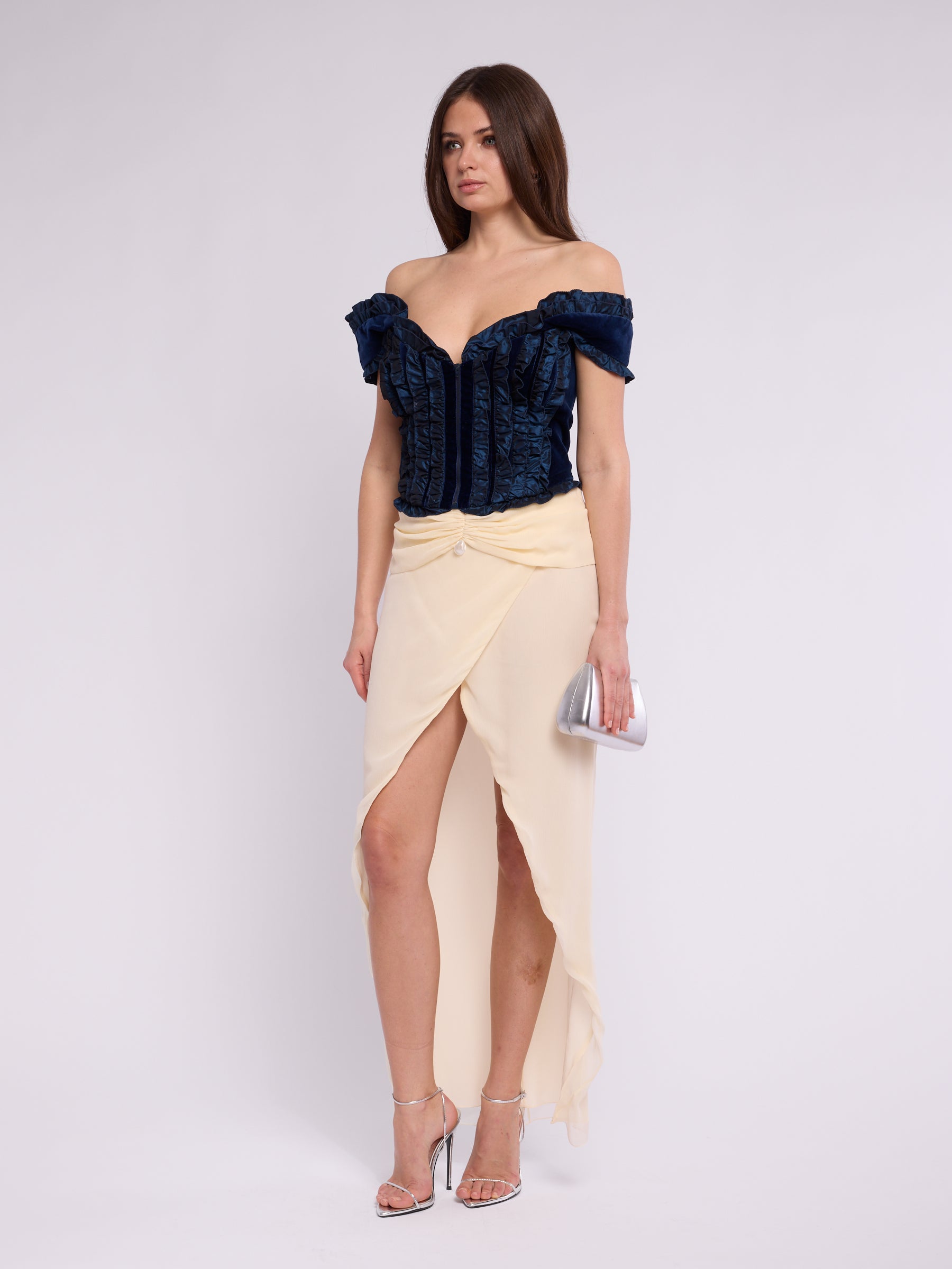 Blumarine FW 1992 Velvet Ruffle Corset