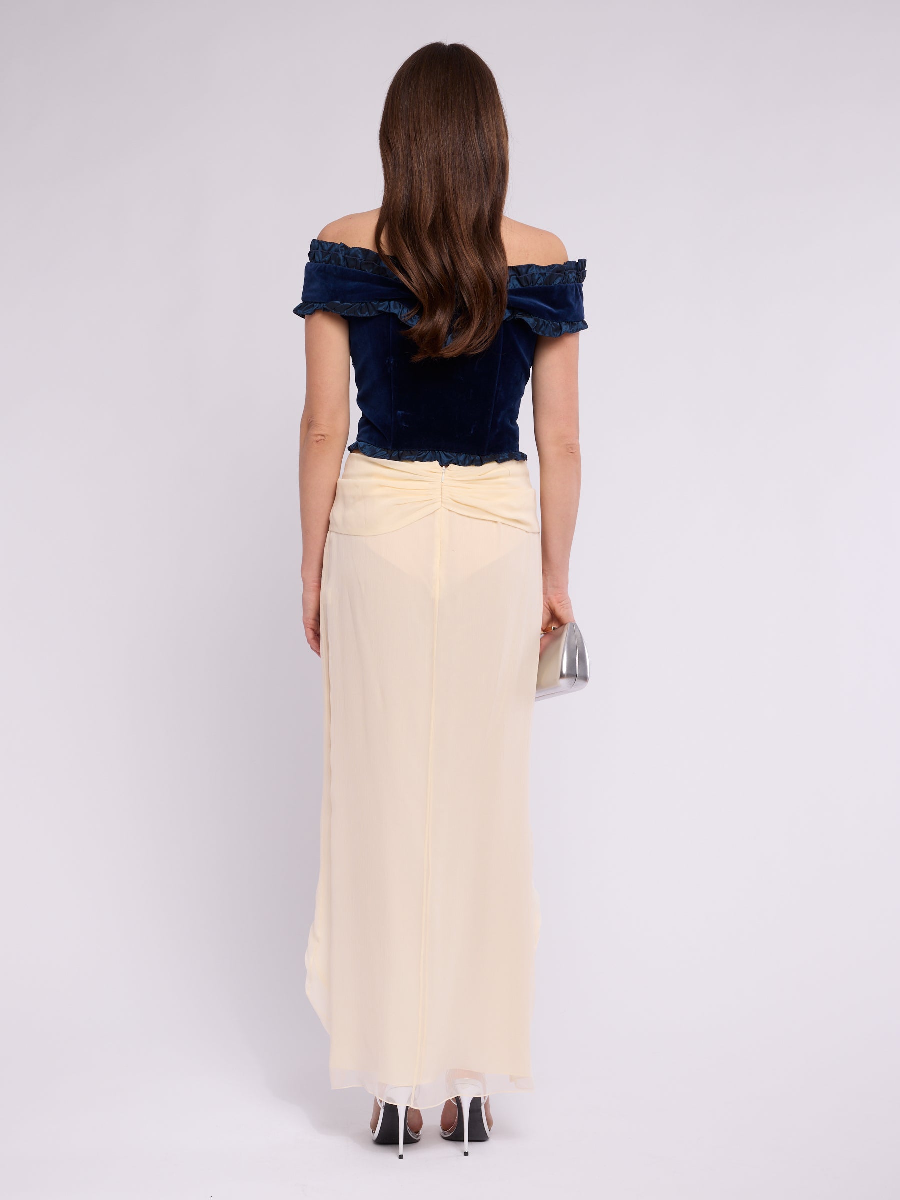 Blumarine FW 1992 Velvet Ruffle Corset