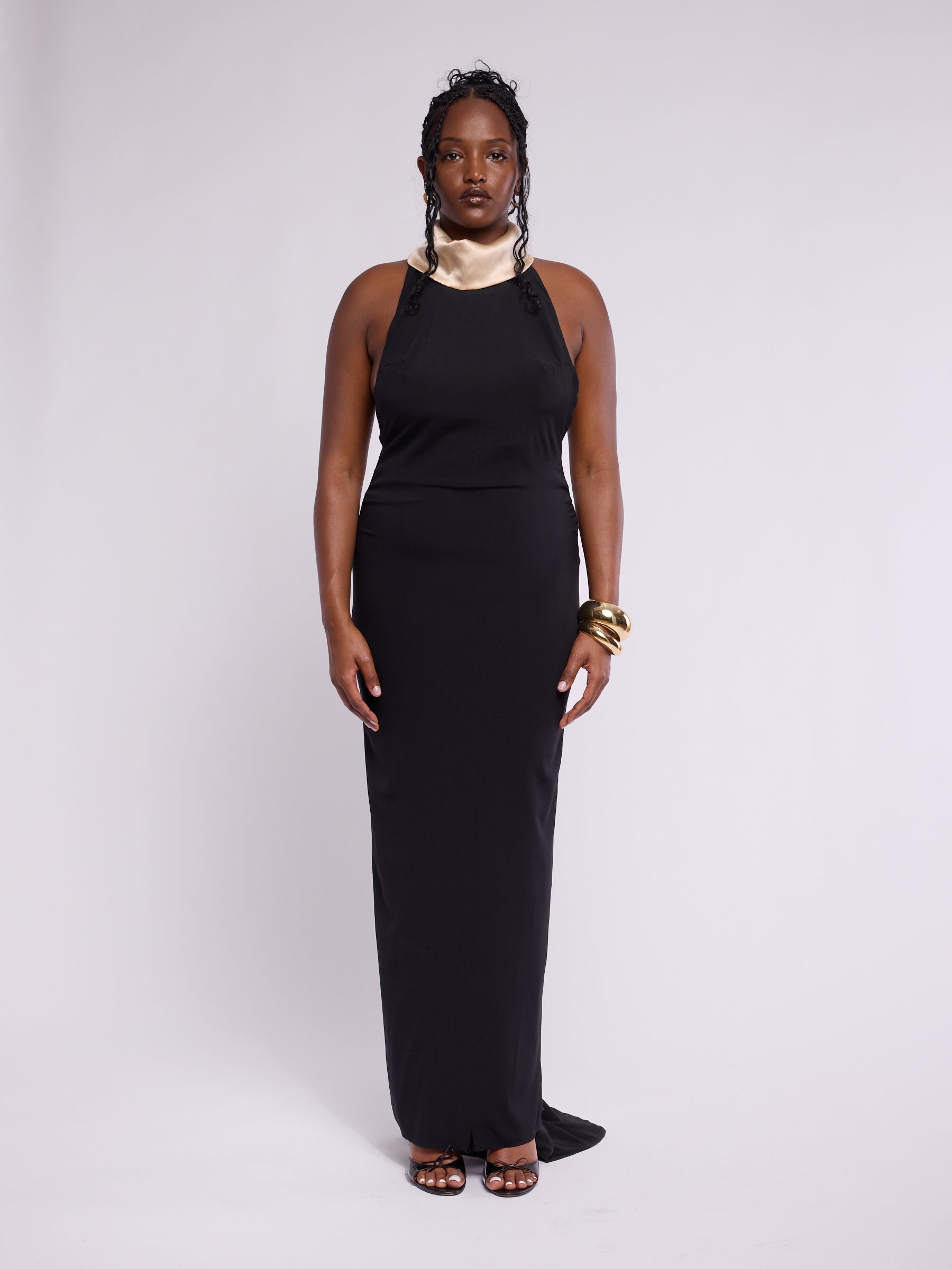Carolina Herrera 1990s Sample Black Gown