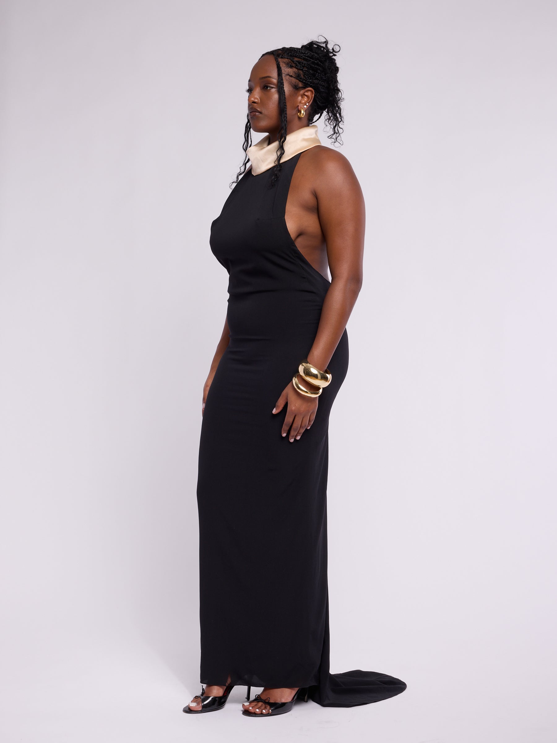 Carolina Herrera 1990s Sample Black Gown