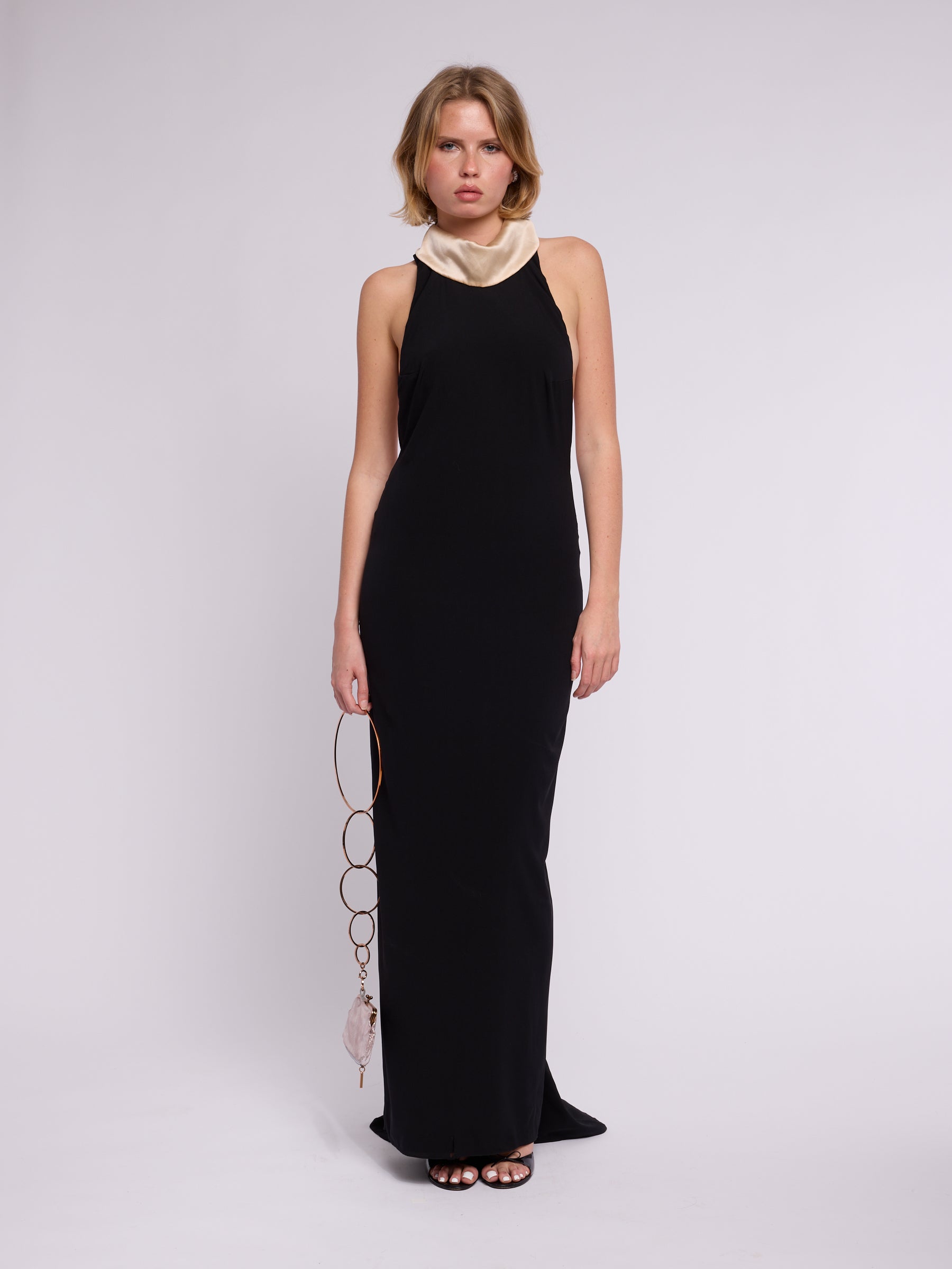 Carolina Herrera 1990s Sample Black Gown