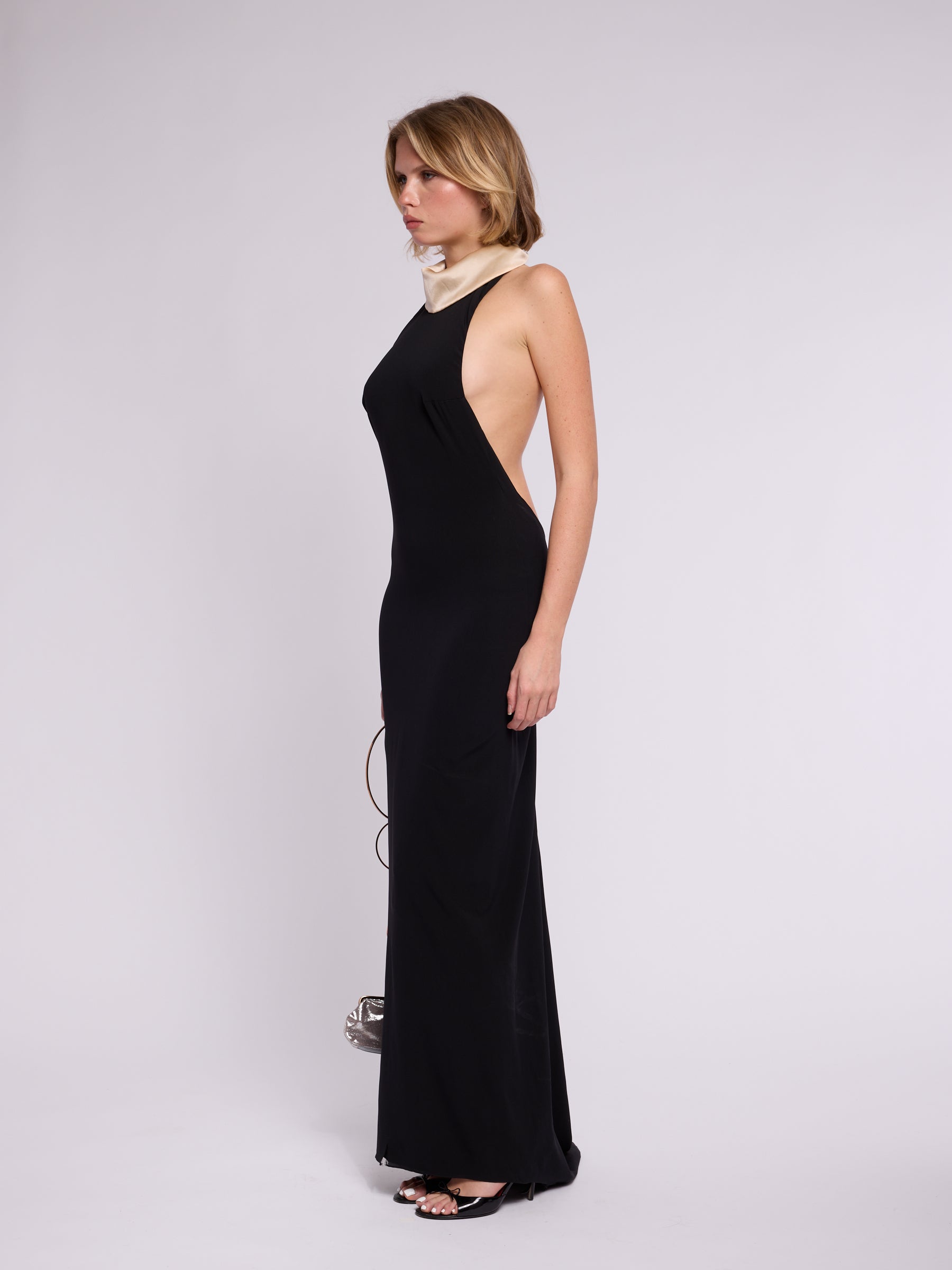 Carolina Herrera 1990s Sample Black Gown