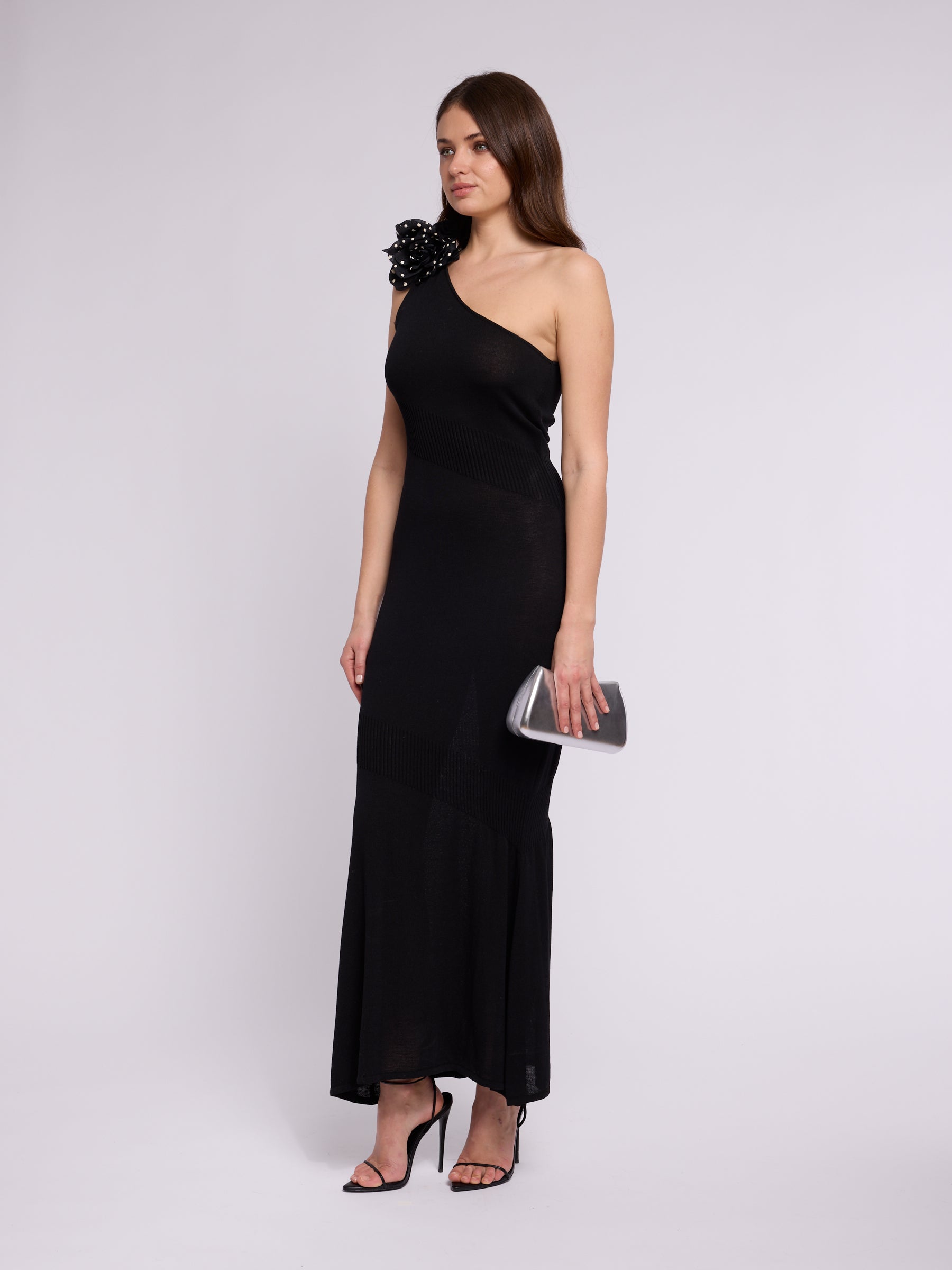 Chanel 1999 Black Polka Dot Flower Dress