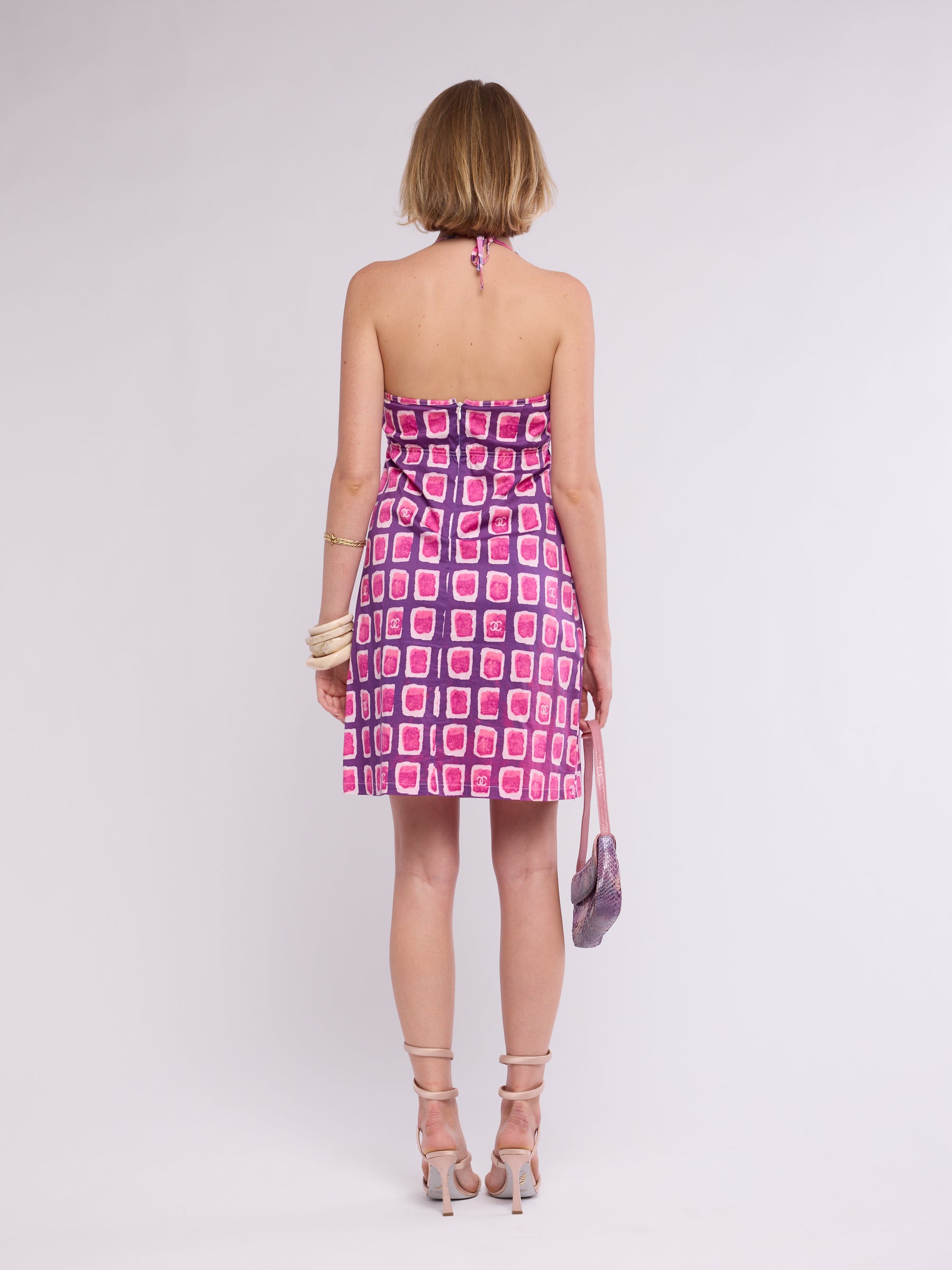 Chanel SS 2001 Watercolor Halter Dress