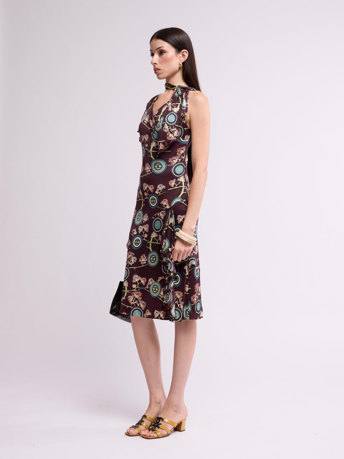 Chanel SS 2001 Brown CC Logo Dress
