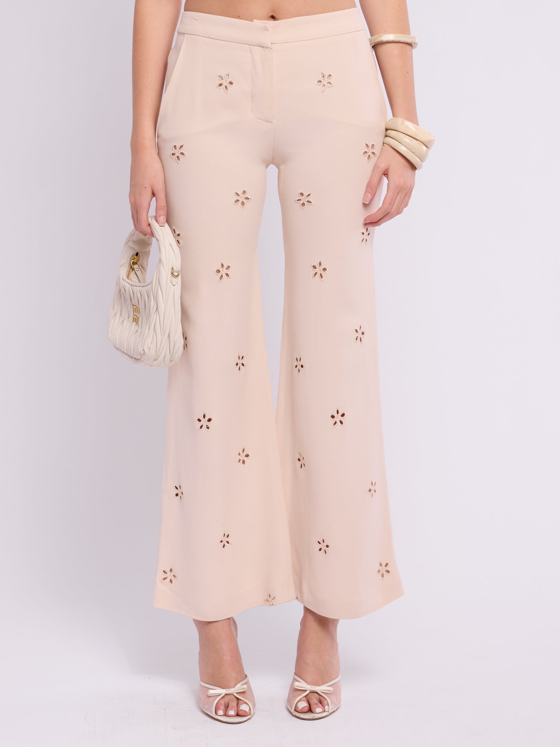 Chloé 2000s Eyelet Cream Pant