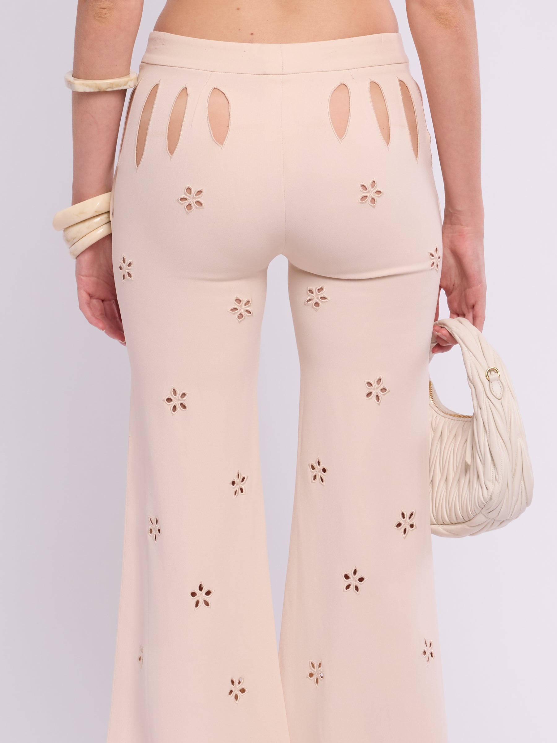 Chloé 2000s Eyelet Cream Pant