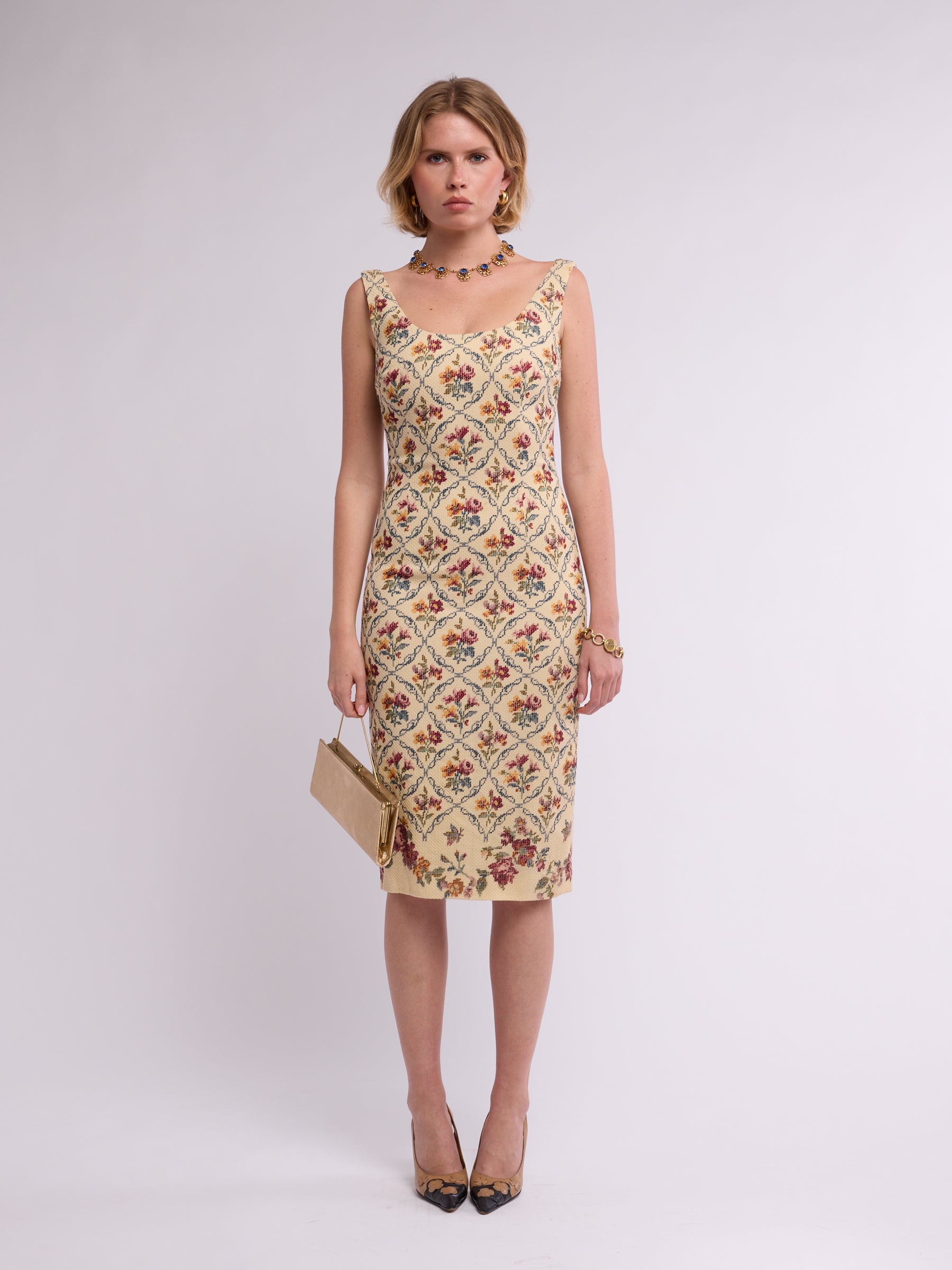 Christian Dior by Galliano 1999 Floral Tapestry Dress