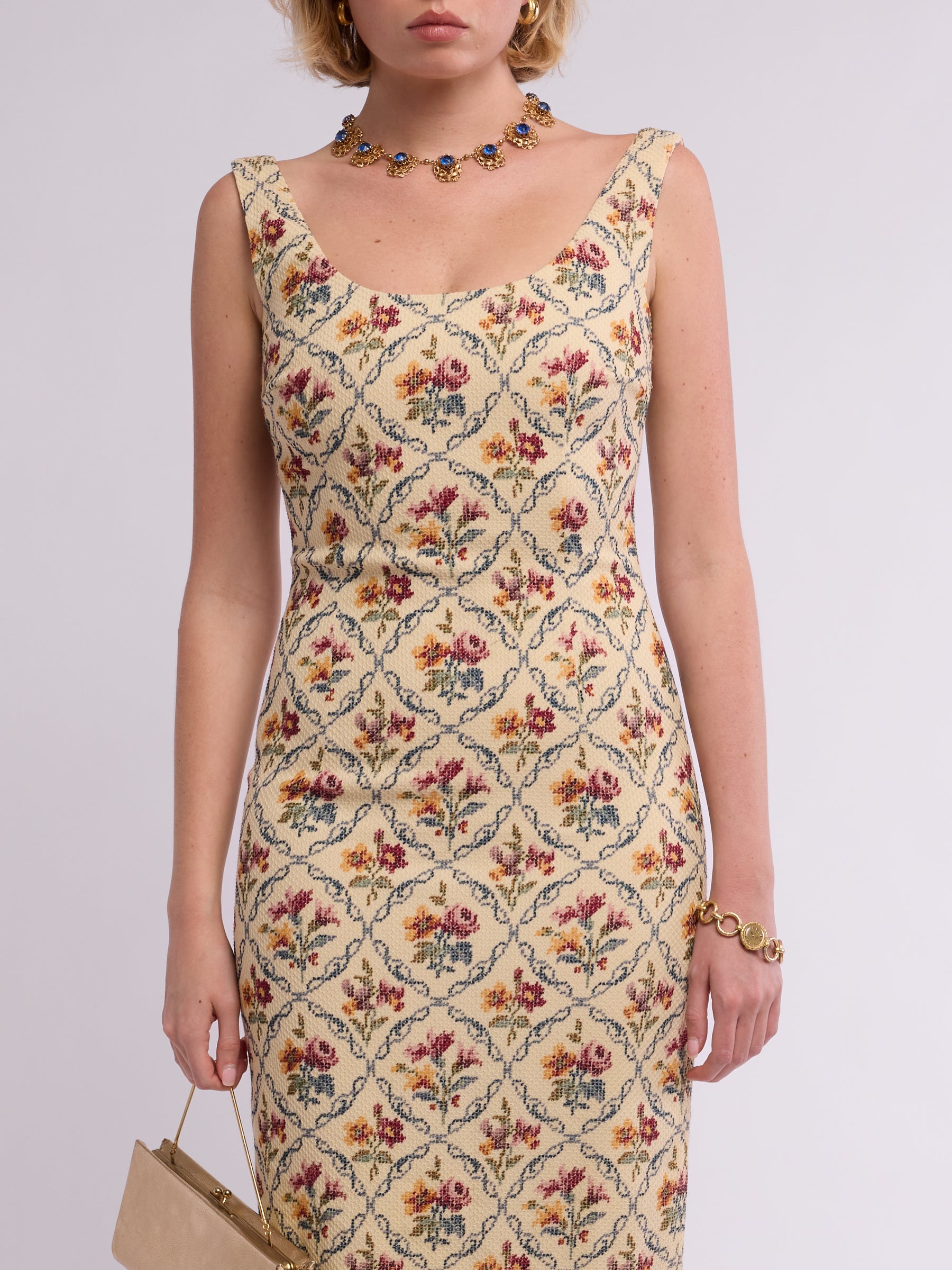 Christian Dior by Galliano 1999 Floral Tapestry Dress