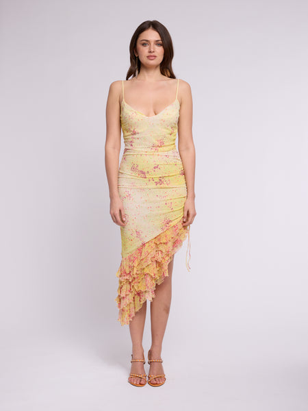 Cinema 2000s Asymmetrical Ruffle Dress