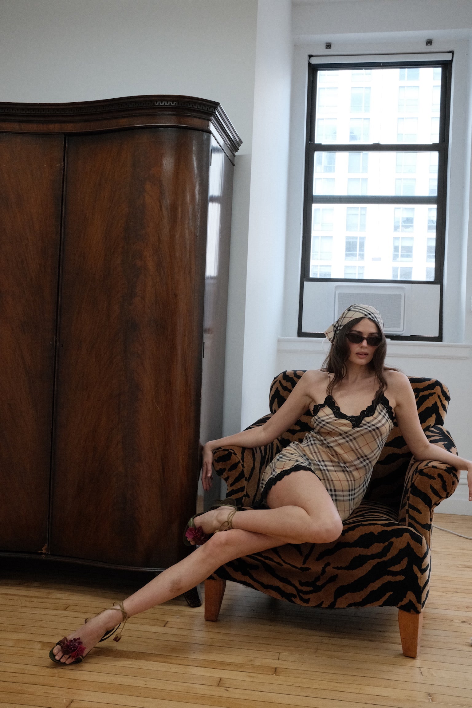 Burberry 2000s Lace Trimmed Slip Dress