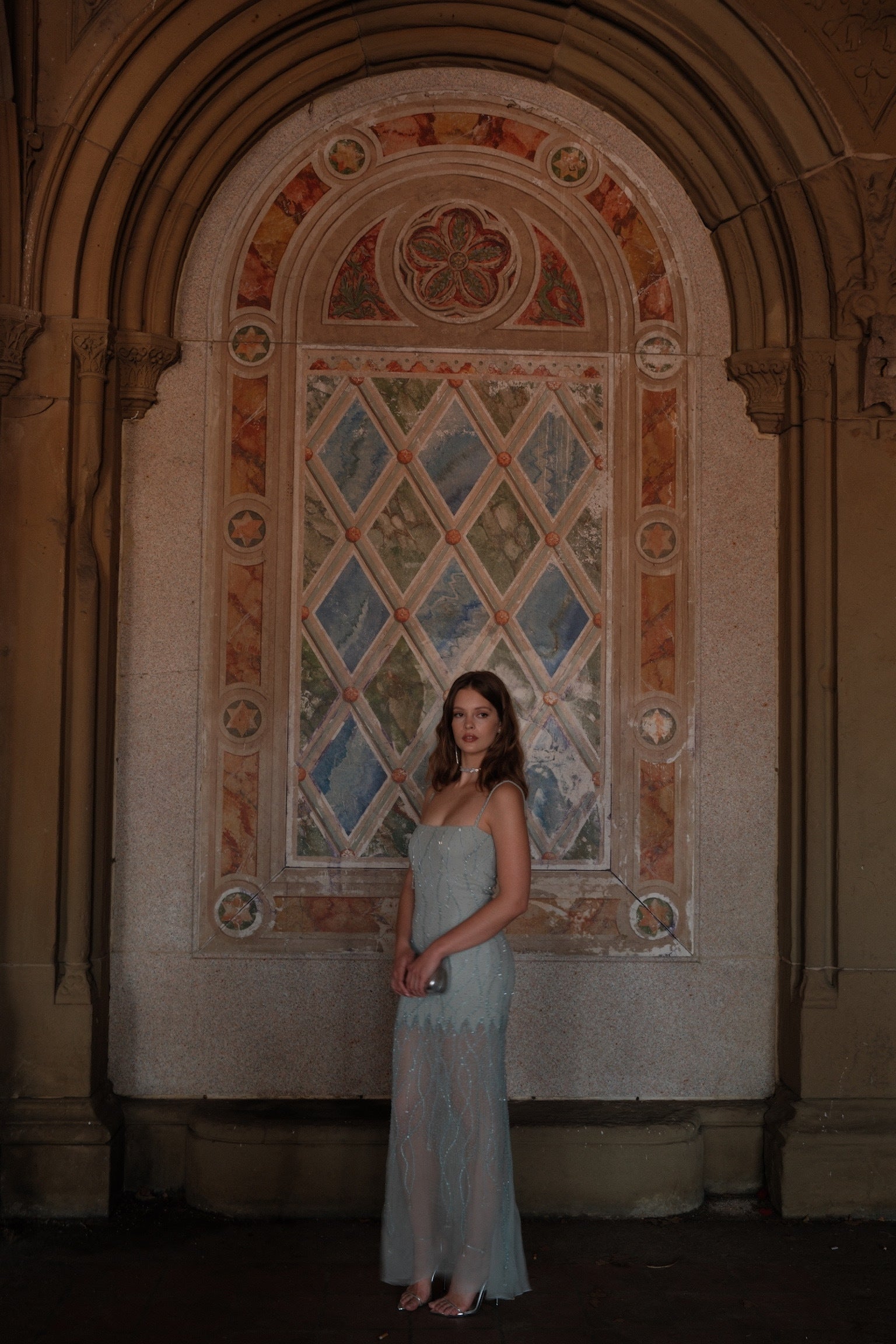 Valentino 1990s Rare Ice Blue Teardrop Gown