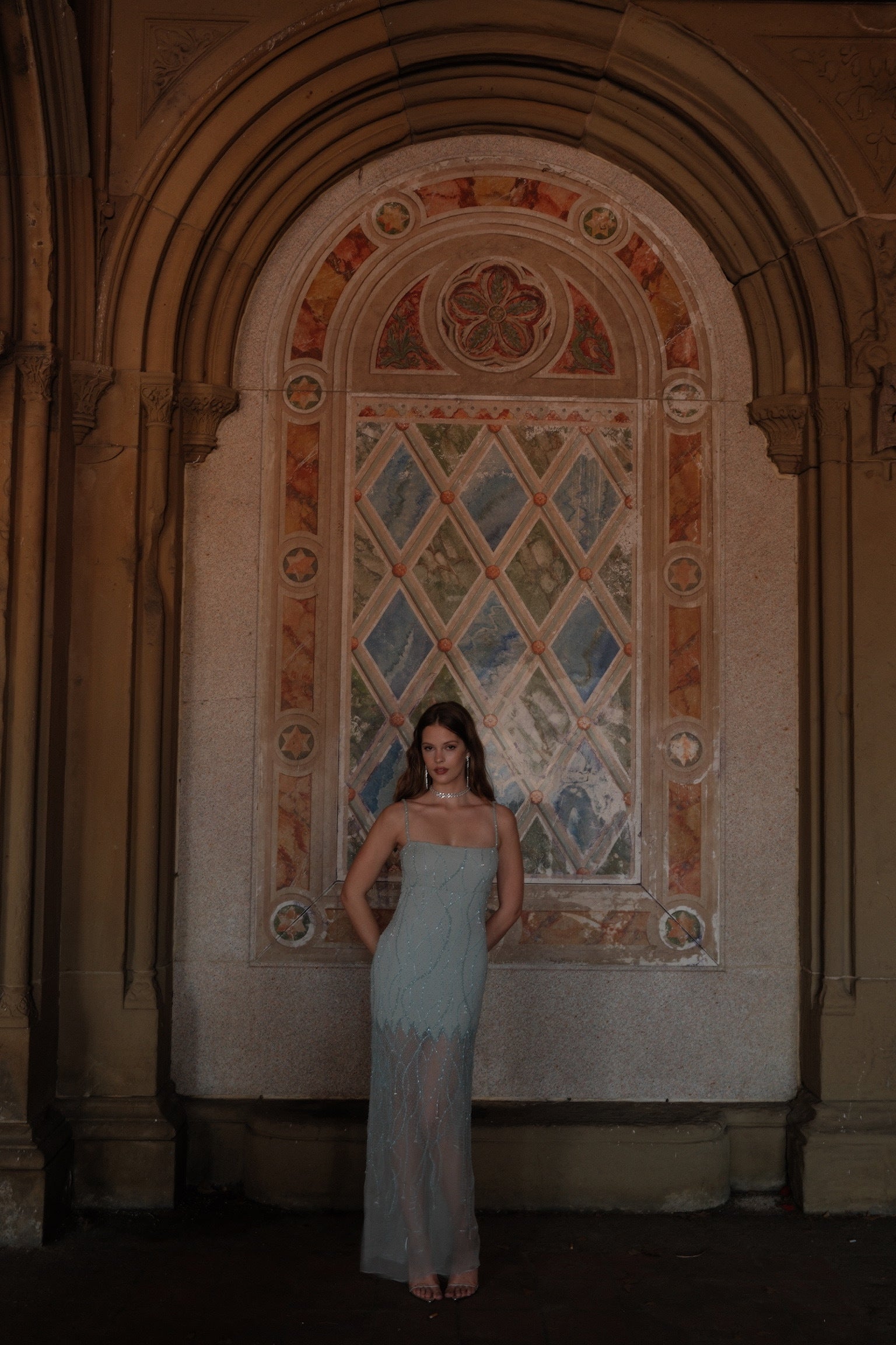 Valentino 1990s Rare Ice Blue Teardrop Gown