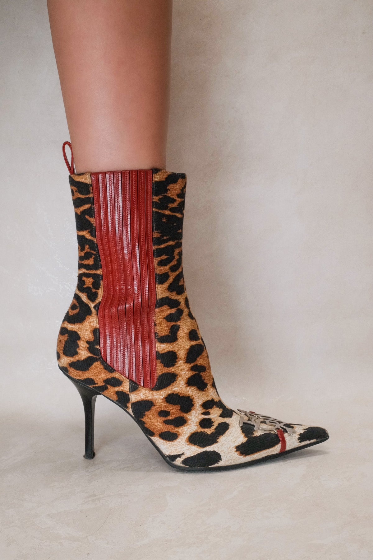 Christian Dior by Galliano FW 2004 Leopard "I Love Dior" Ankle Boots