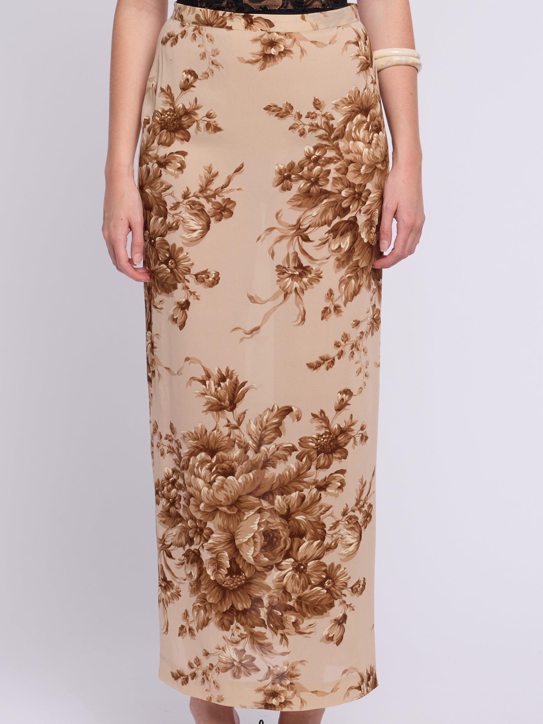 Dolce & Gabbana SS 1997 Floral Silk Skirt