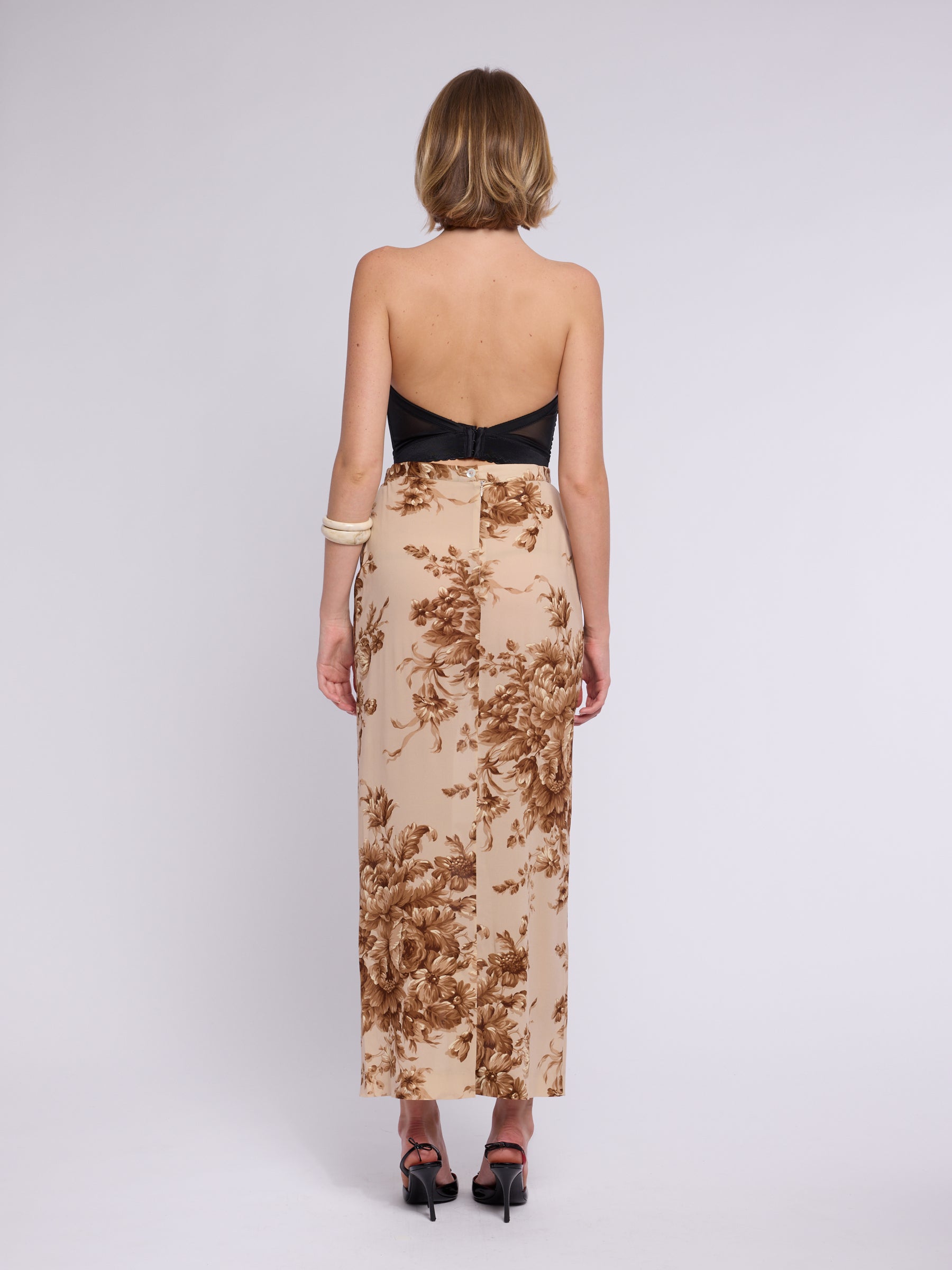 Dolce & Gabbana SS 1997 Floral Silk Skirt