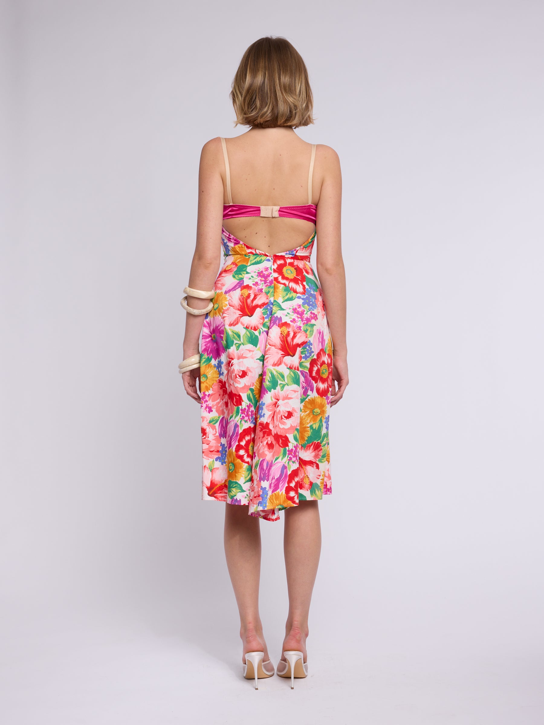 2000s floral dress 2000s does 1930s Floral Bias Cut Dress