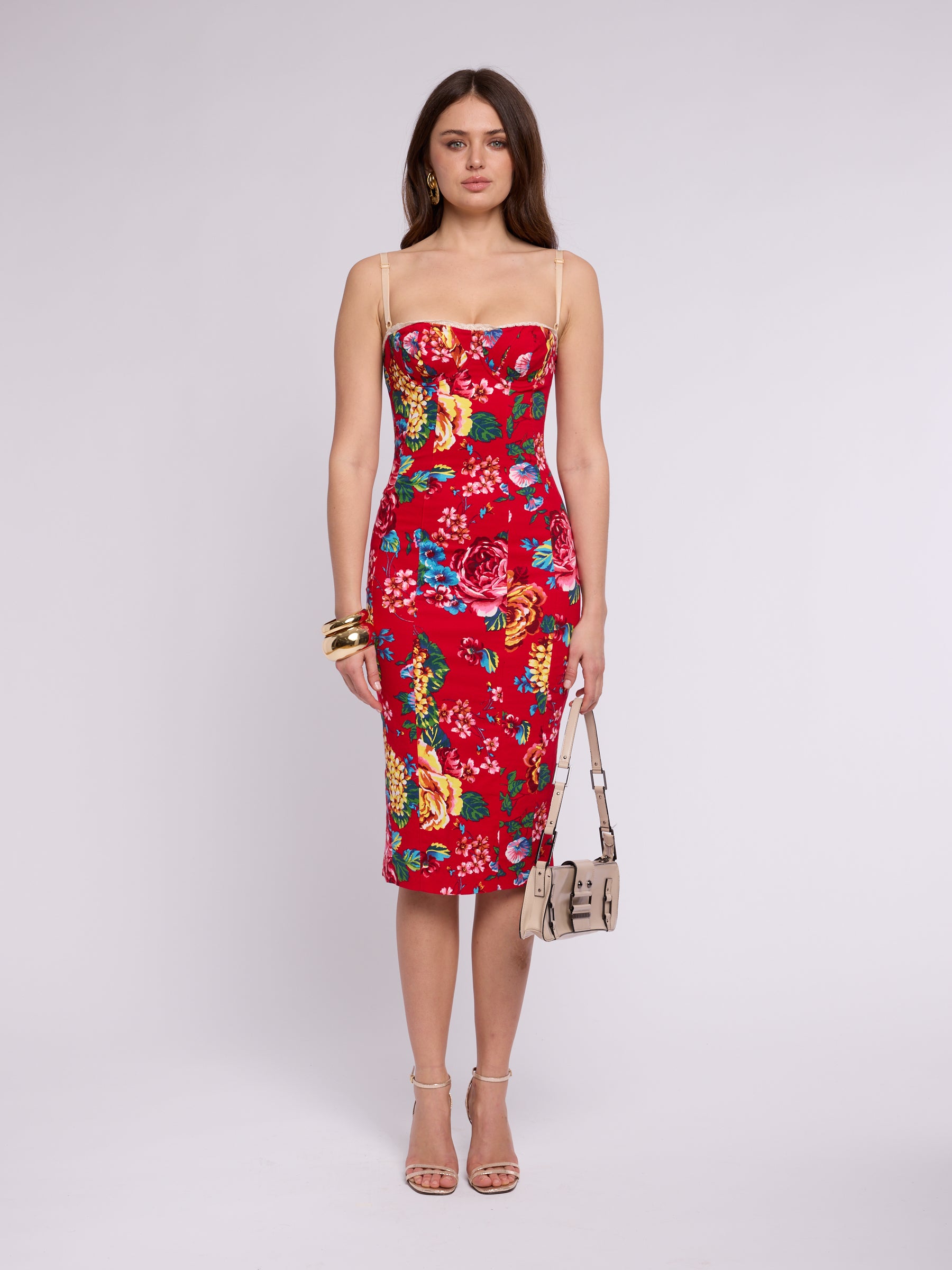 dolce and gabbana red corset dress Satin bustier dress in red - Dolce Gabbana
