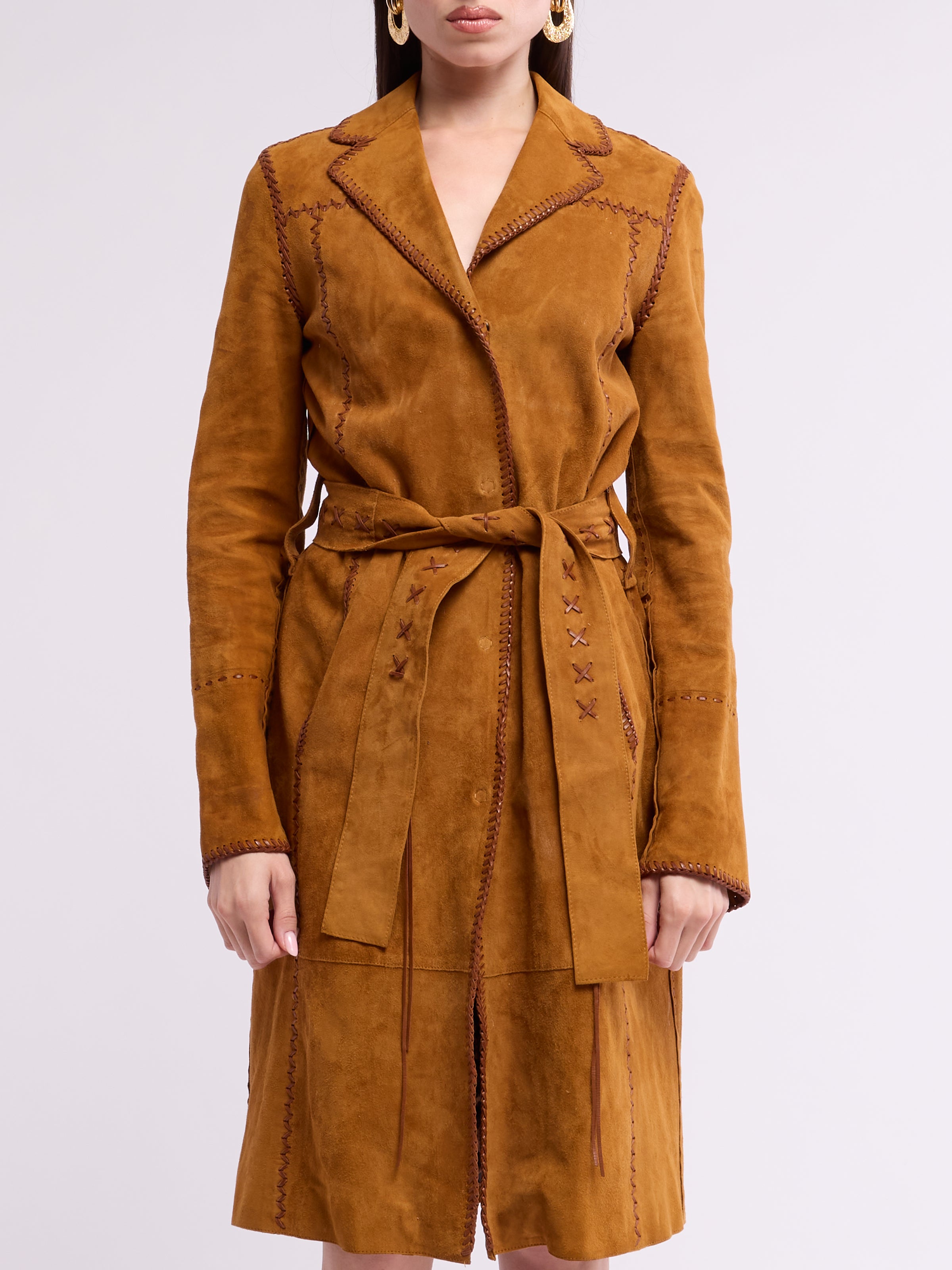 Dolce & Gabbana 1990s Brown Suede Coat