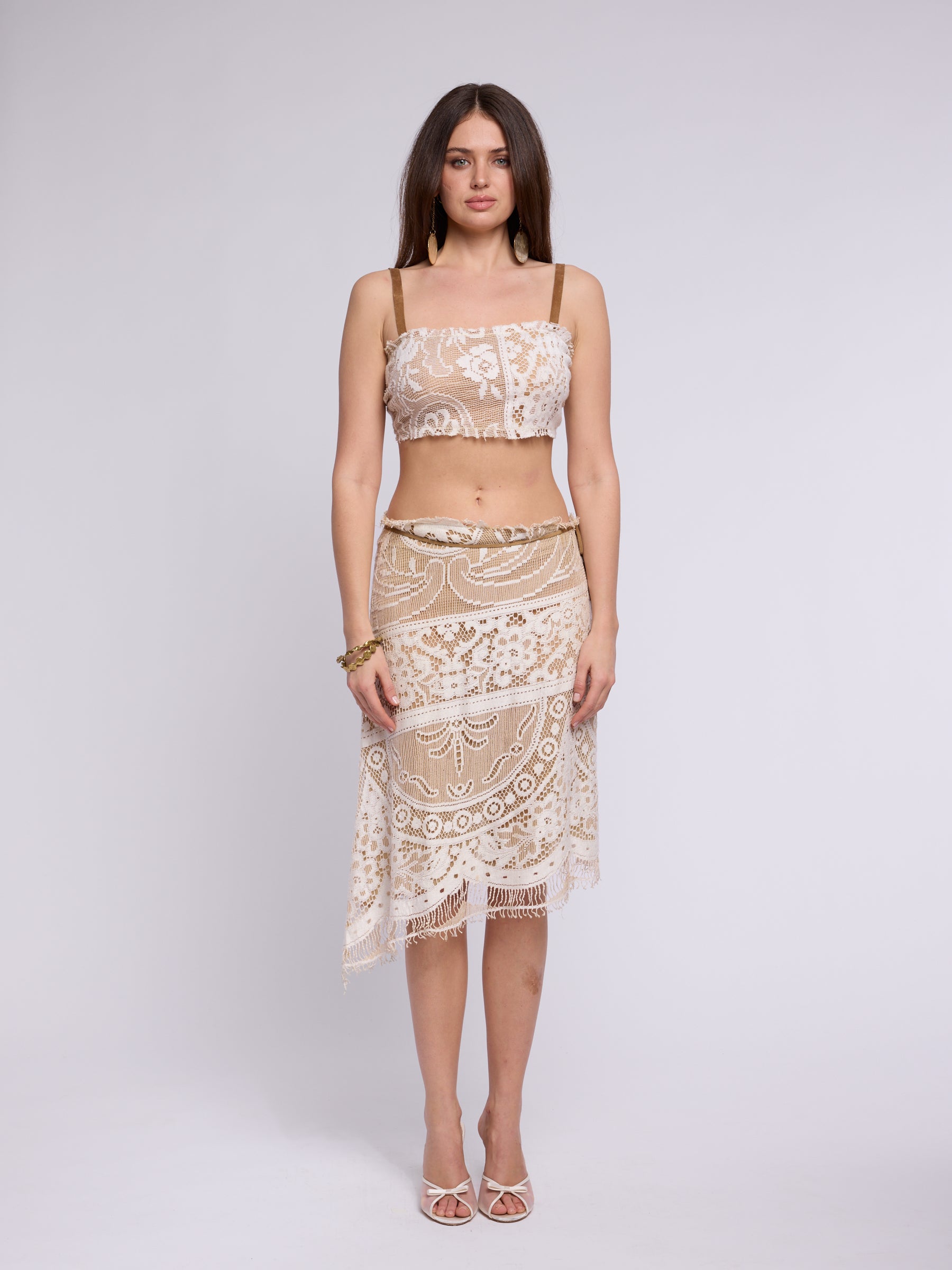 Dolce & Gabbana Lace Top & Skirt Set