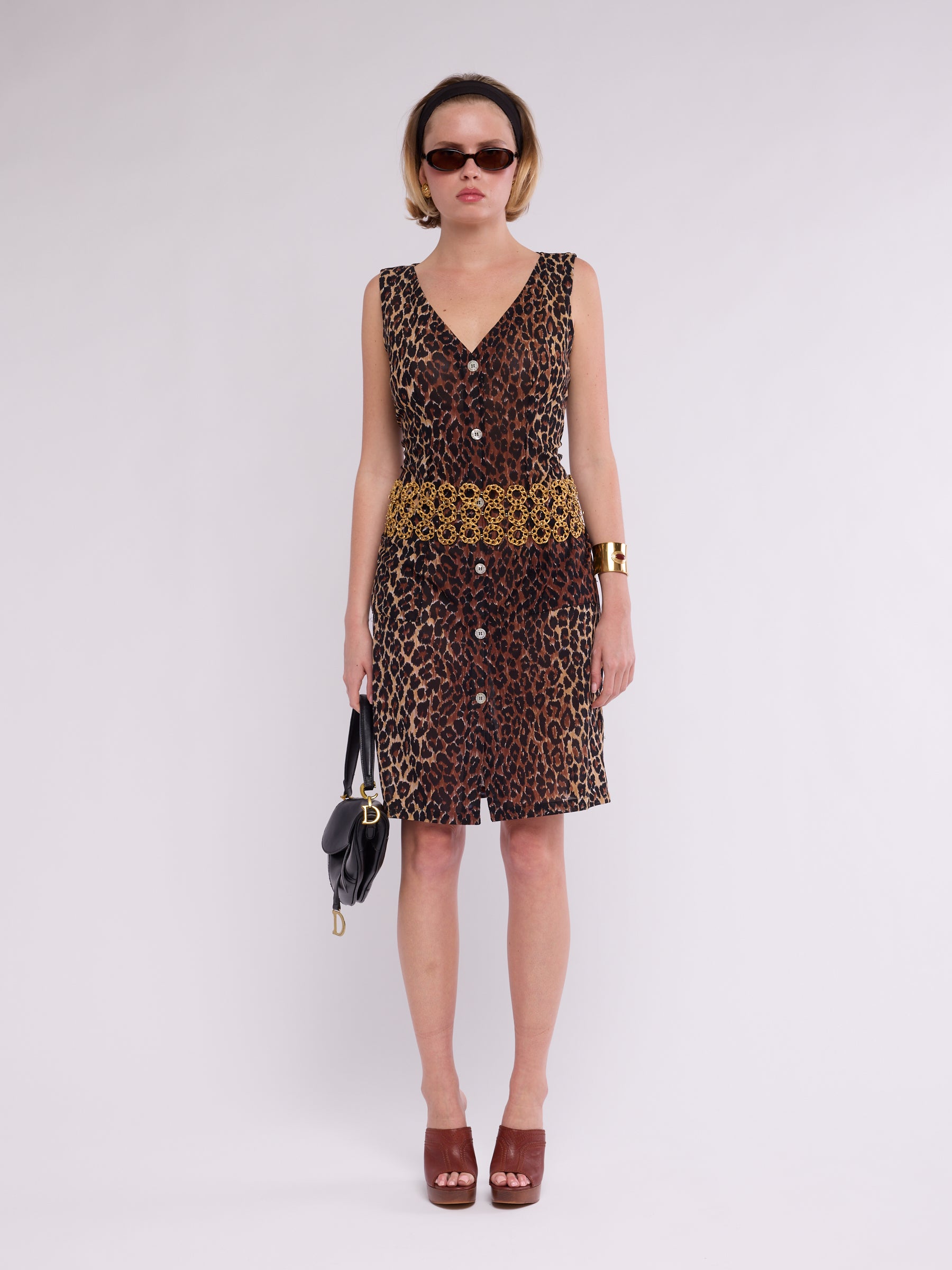 Dolce & Gabbana Mare 1990s Leopard Sheer Dress