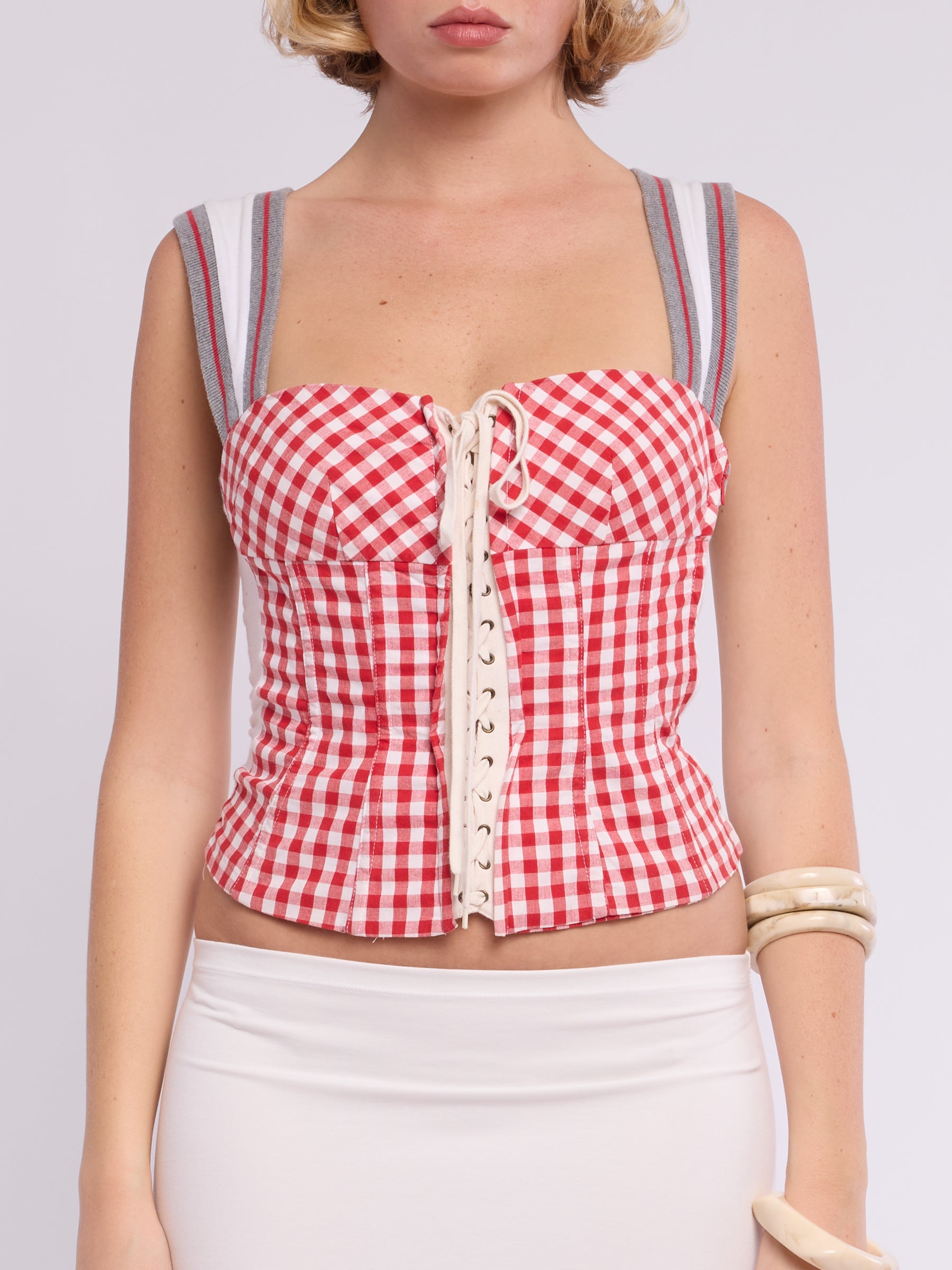 Dolce & Gabbana SS 2006 Red Plaid Top