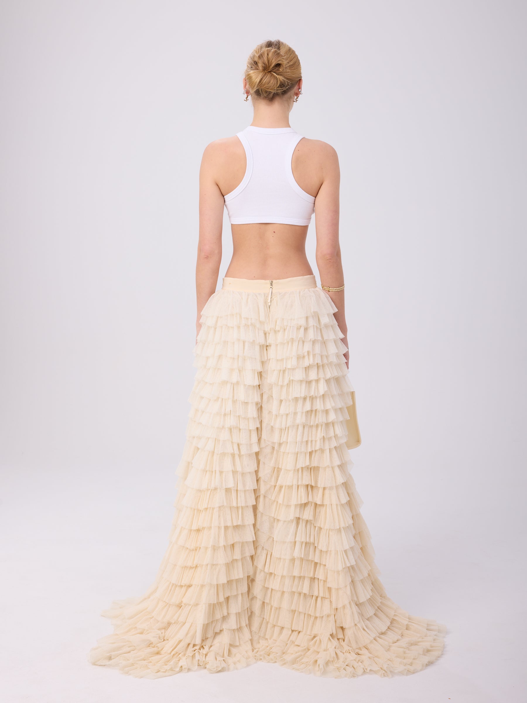 Dolce & Gabbana SS 2010 Ivory Ruffle Tulle Skirt