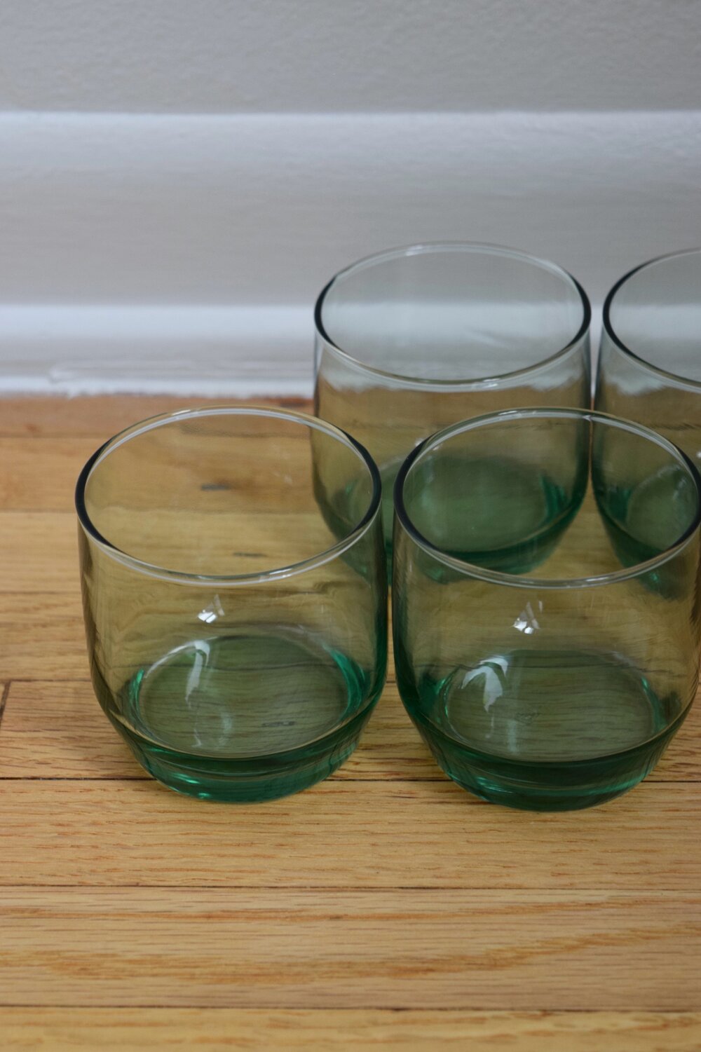 Vintage Teal Water Glasses Set (4)