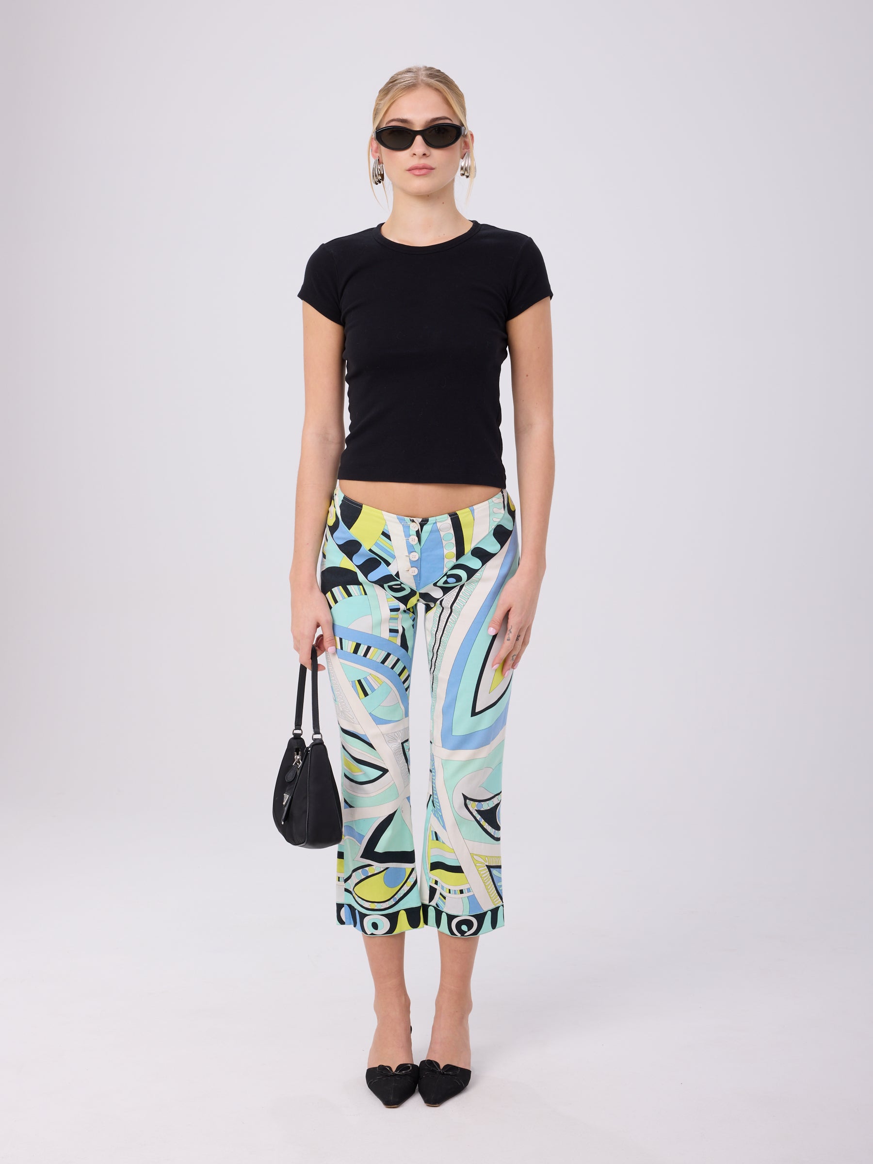EMILIO PUCCI カフタン　トップス Emilio Pucci 2000s Blue Swirl Capri Pants