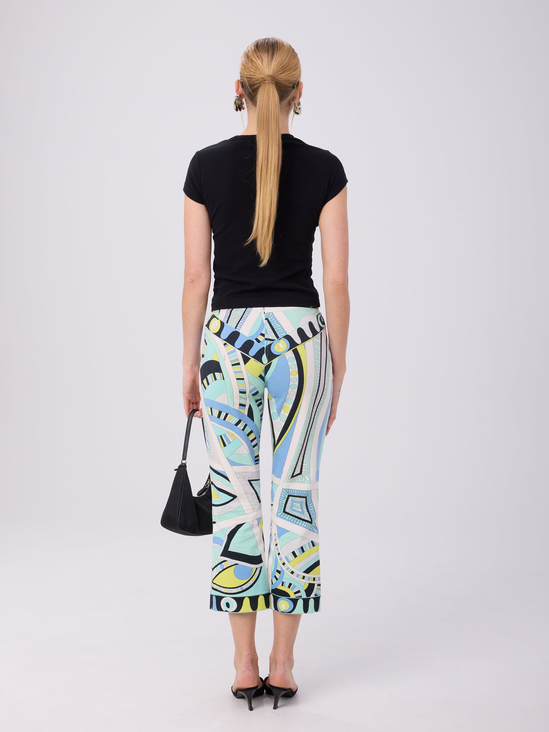 Emilio Pucci 2000s Blue Swirl Capri Pants