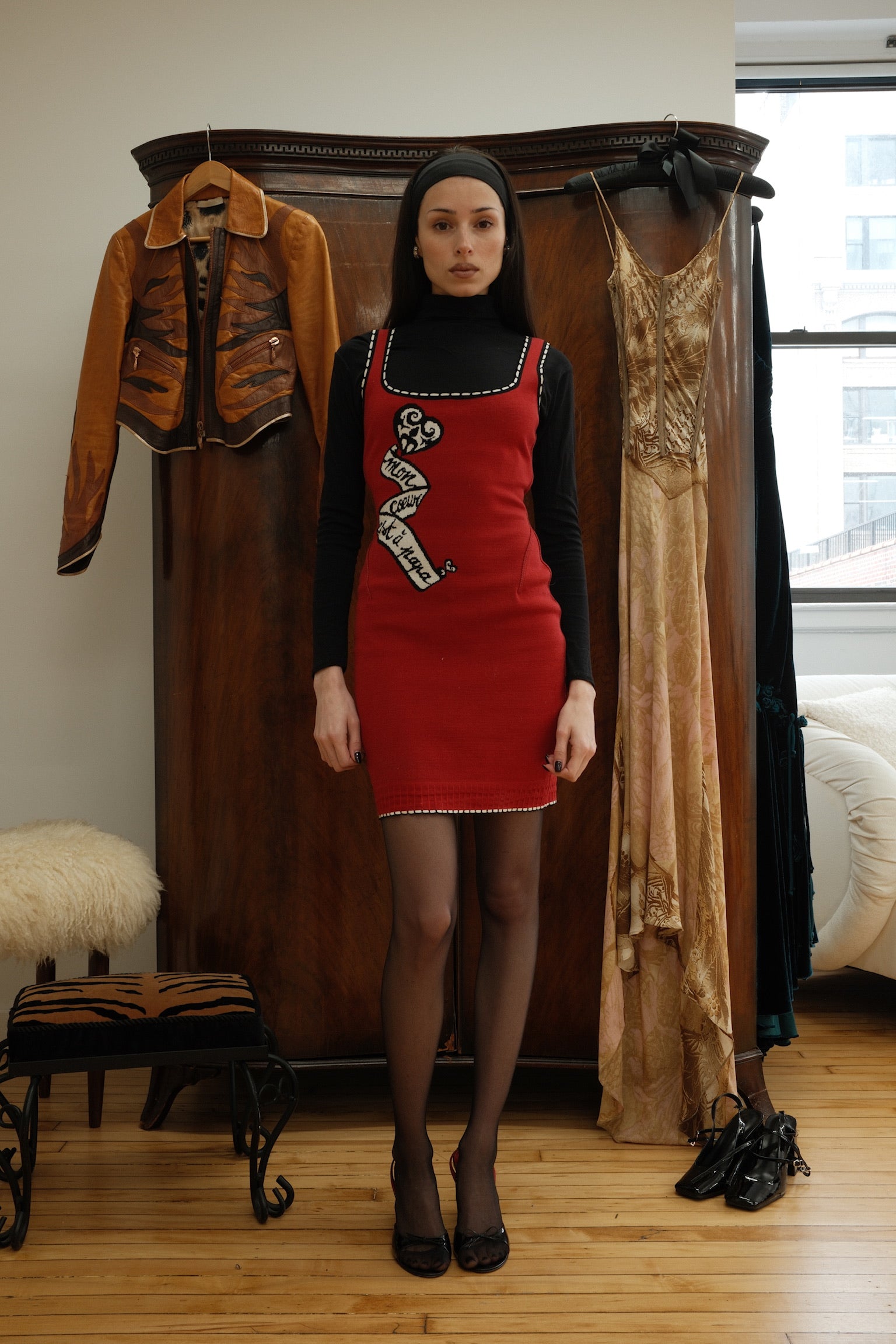 Alaïa SS 1992 Mon Cœur est à Papa Mini Dress