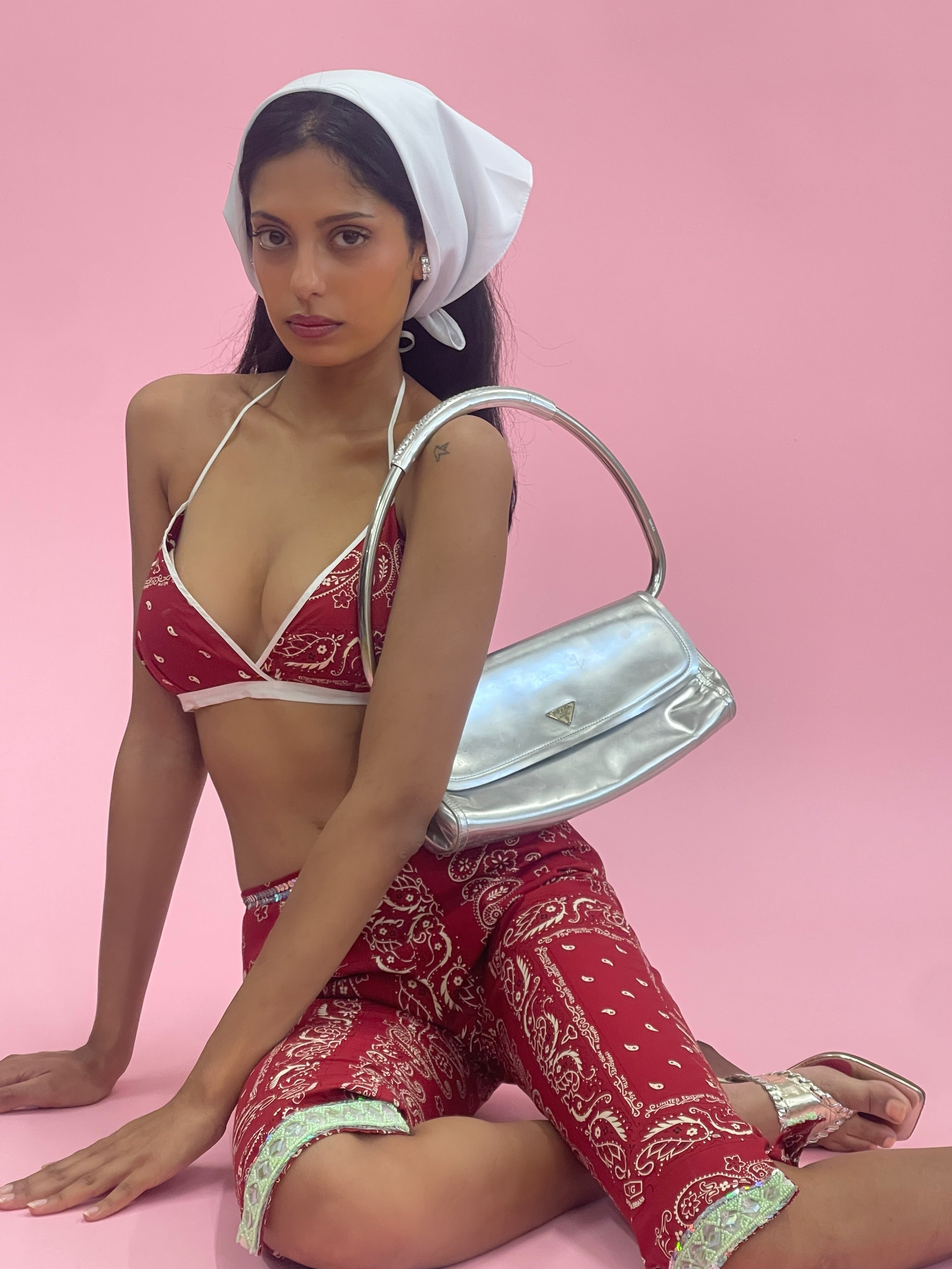 Dolce & Gabbana 2000s Red Bandana Capri Set