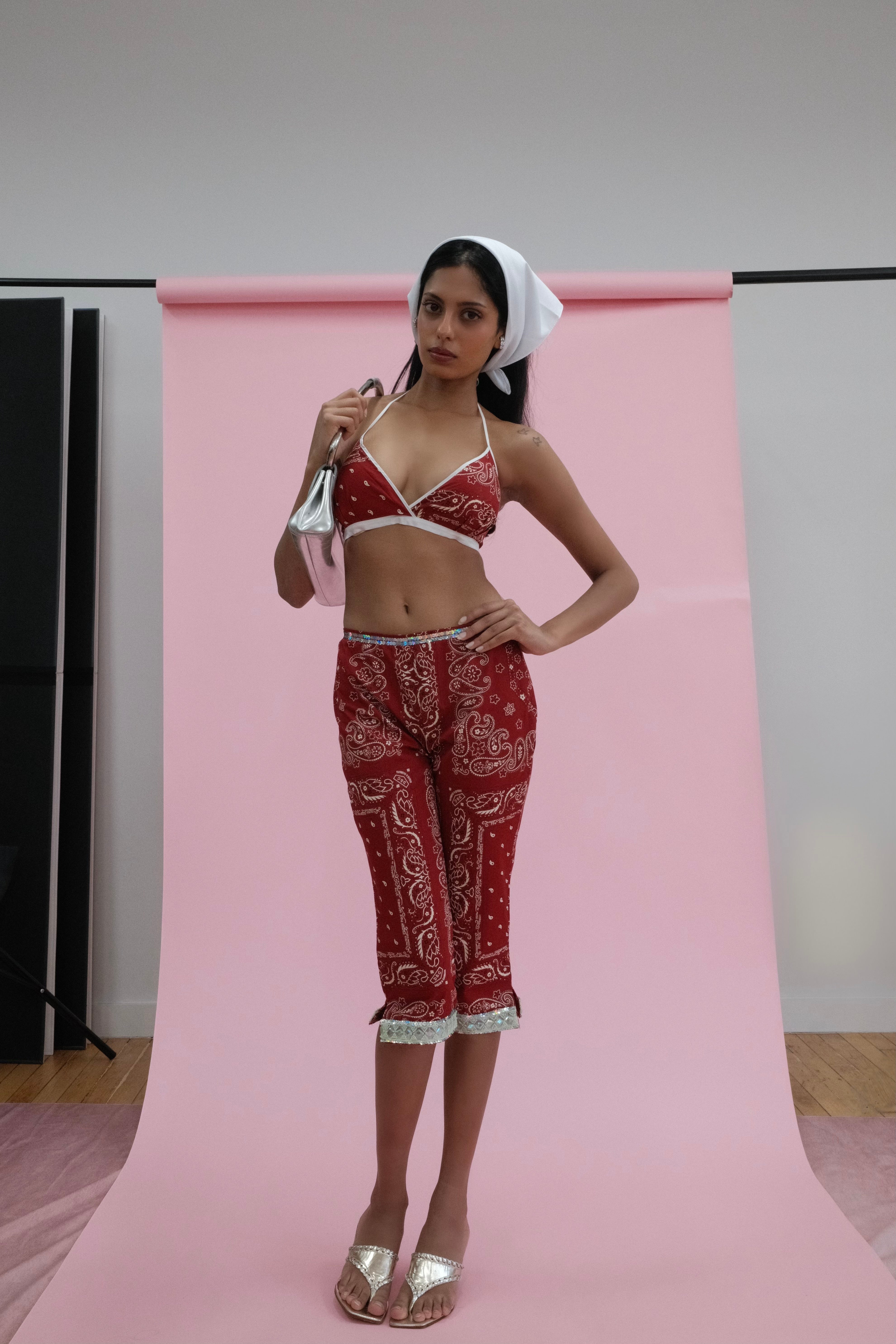 Dolce & Gabbana 2000s Red Bandana Capri Set
