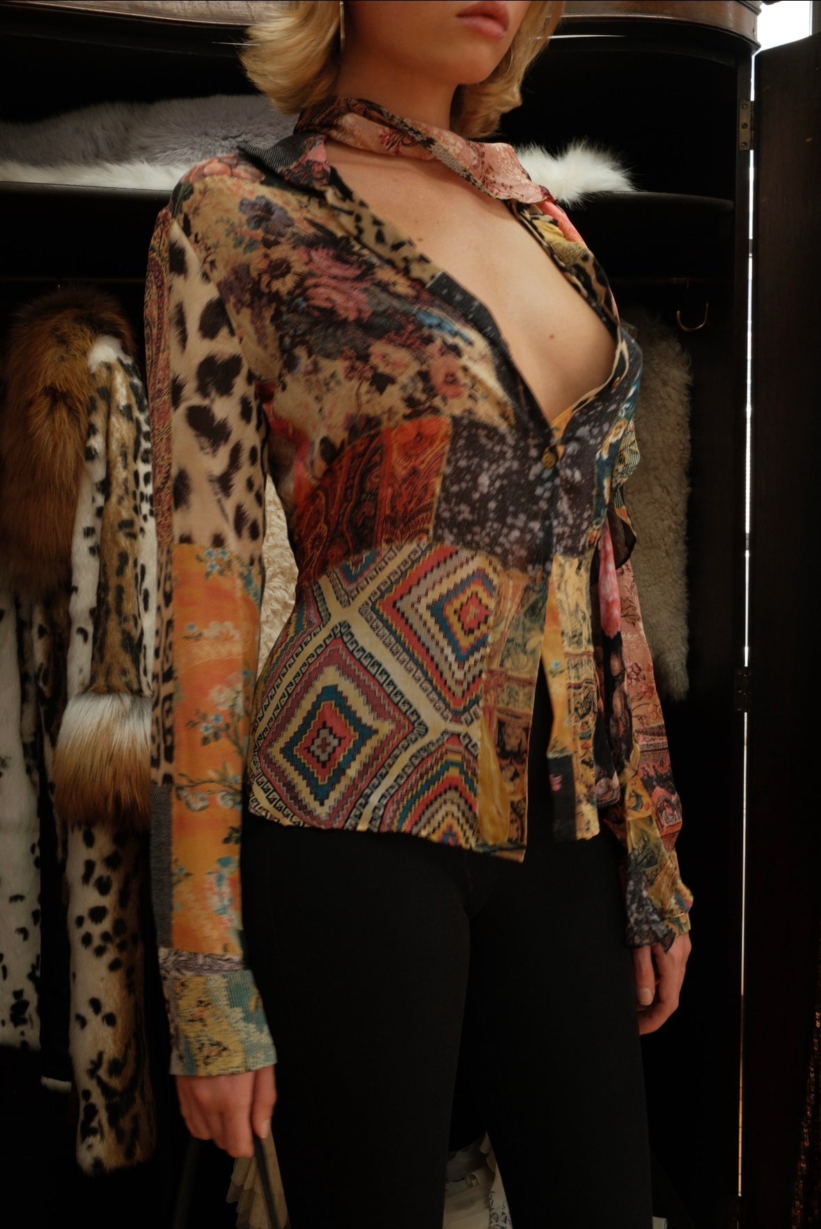 Roberto Cavalli SS 2003 Patchwork Blouse