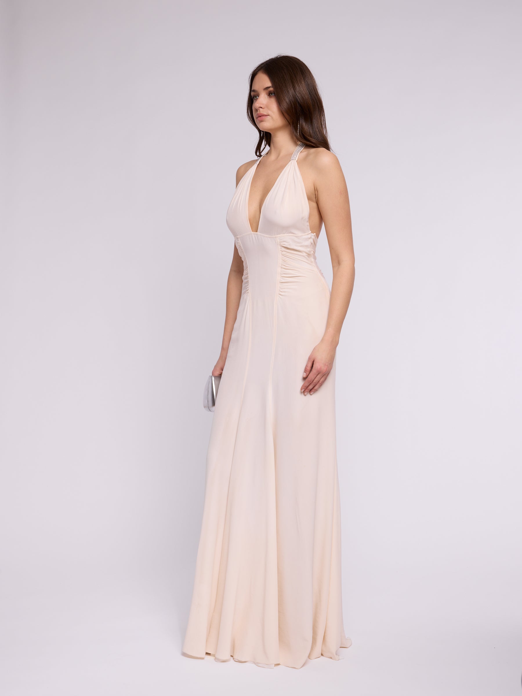 Versace 1990s White Silk Dress